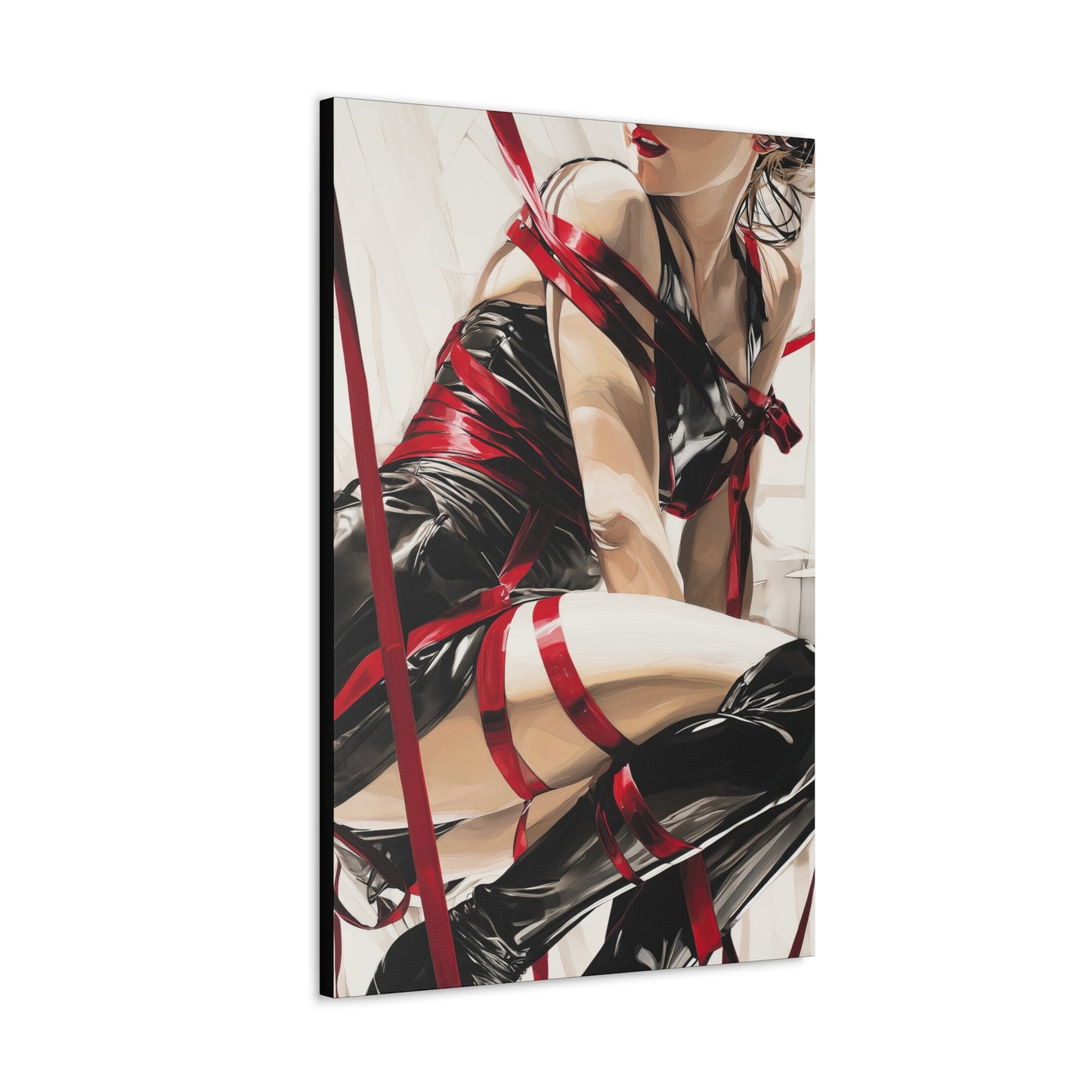 Gallery Wrapped Canvas, Ropes and Reverence Art Canvas, Erotic Shibari Art Canvas – Monica