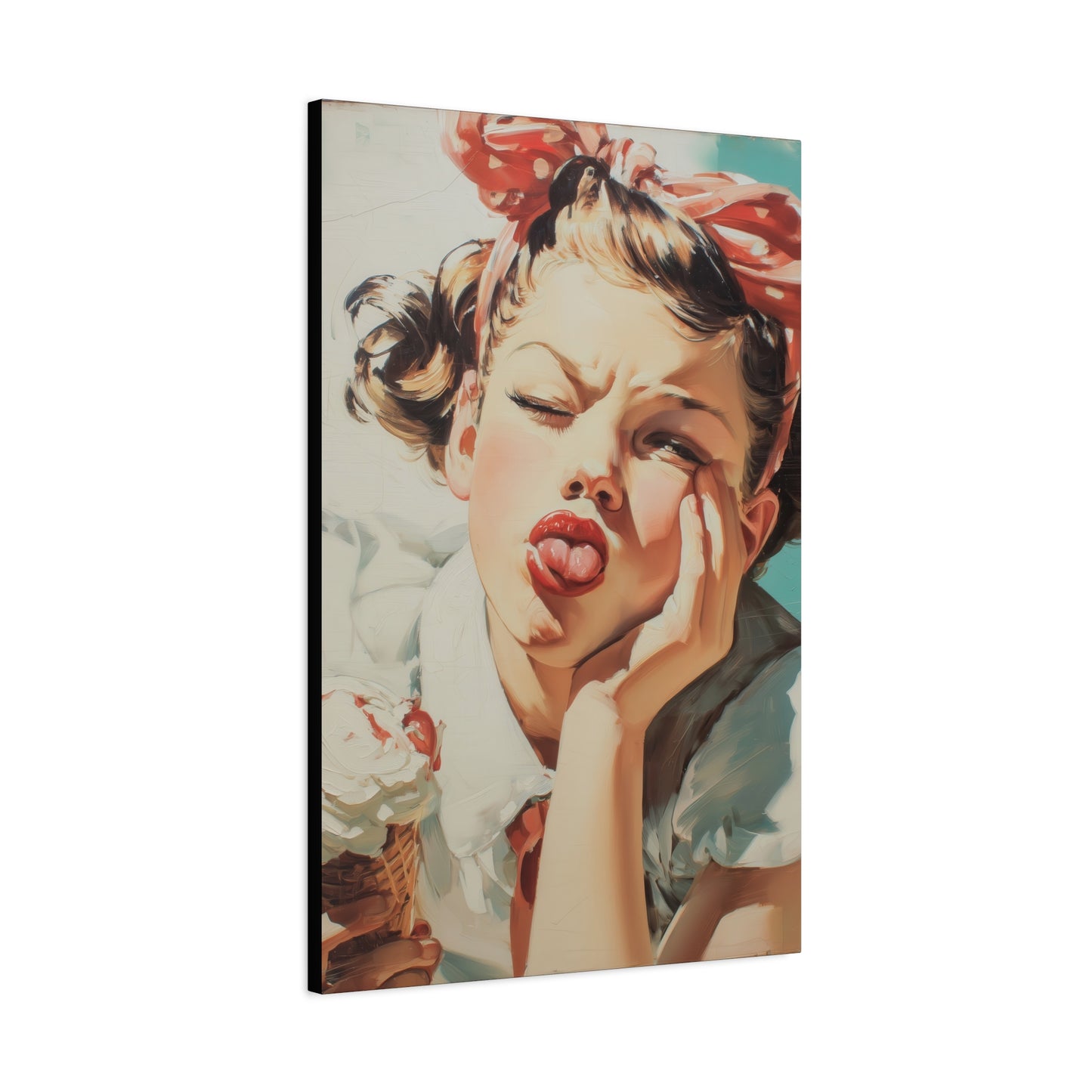 Gallery Wrapped Canvas, Sweet Summer Nostalgia, Sugar and Spice Art Canvas, Ice Cream Dreams Art – Angie