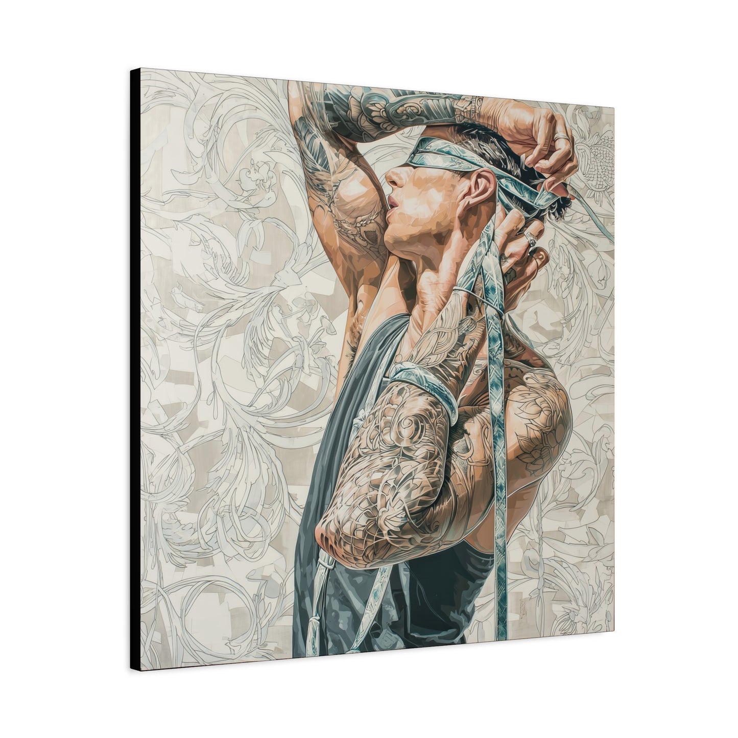 Gallery Wrapped Canvas, Ropes and Reverence Art Canvas, Erotic Shibari Art Canvas – Ronan