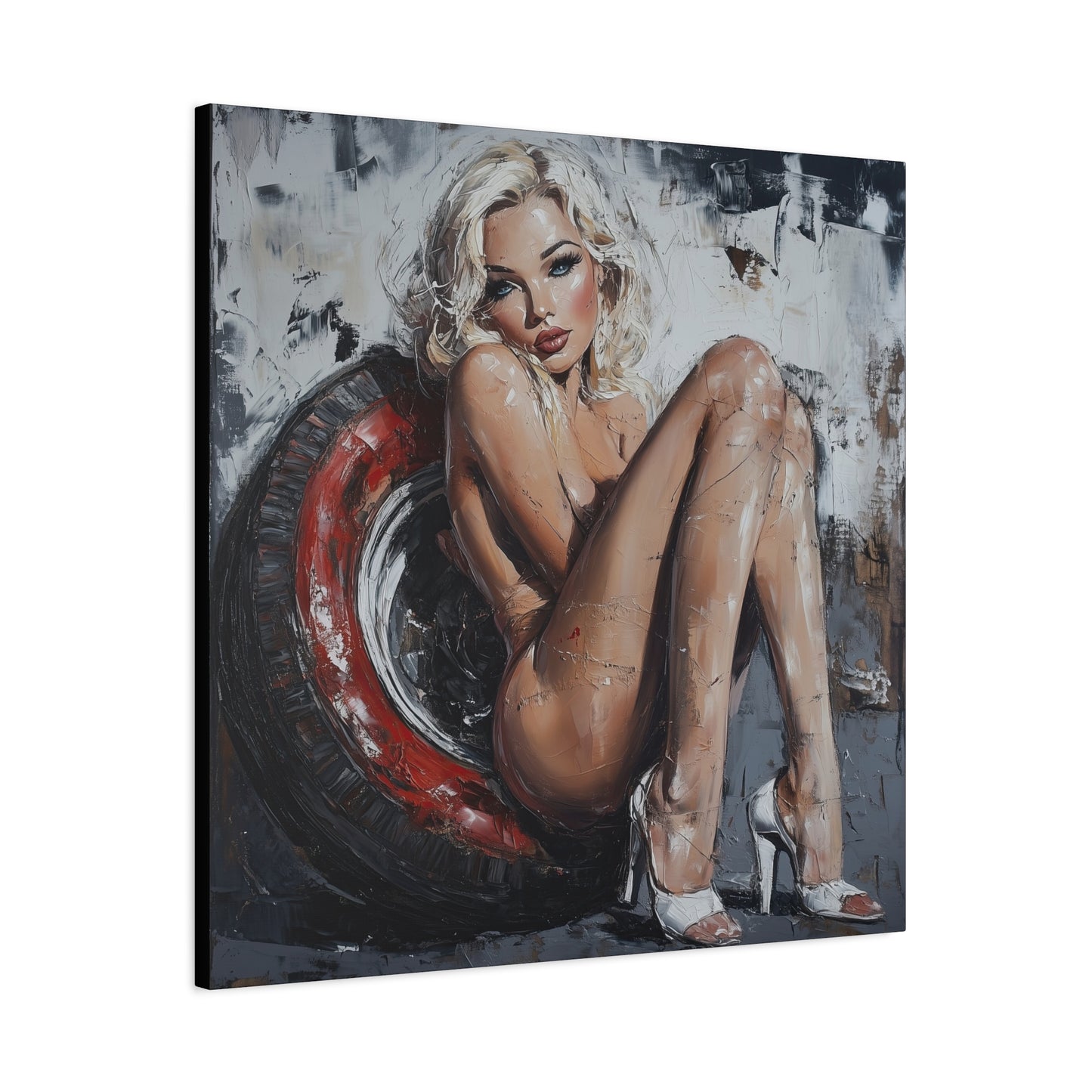 Gallery Wrapped Canvas, Guilt and Grit Adult Art Canvas, Erotic Pinup Art Canvas – Elara
