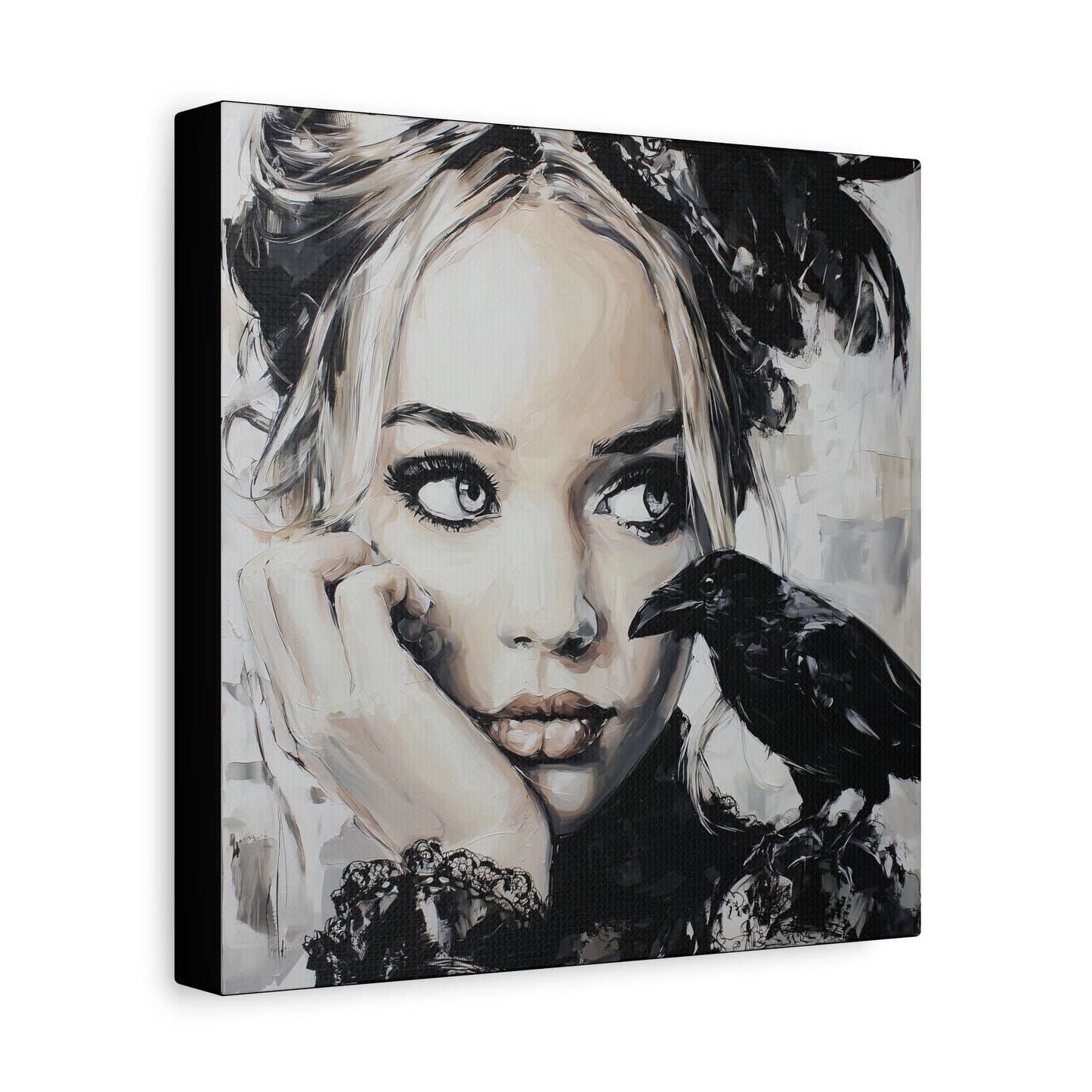 Gallery Wrapped Canvas, Myth and Bones Gothic Art Canvas, Dark Muse Canvas - Nicolette