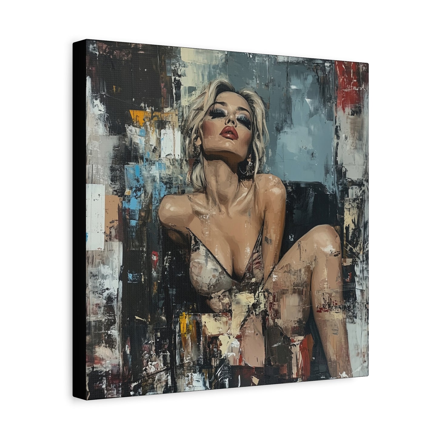 Gallery Wrapped Canvas, Guilt and Grit Adult Art Canvas, Erotic Pinup Art Canvas – Sienna