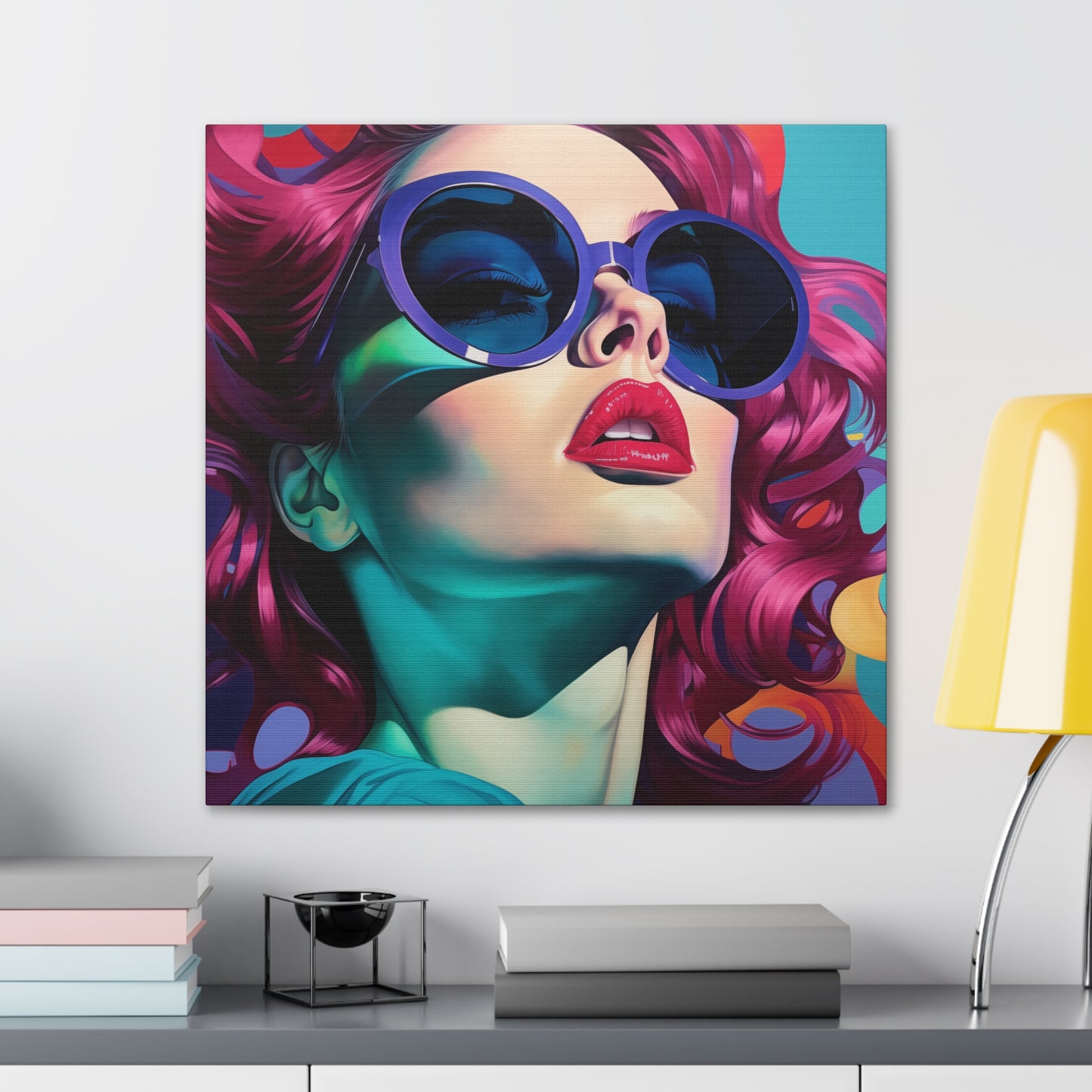 Canvas Gallery Wrapped High-Fashion Wall Art, Stylish Decor, Retro Femme Doll Pop Art – Electra