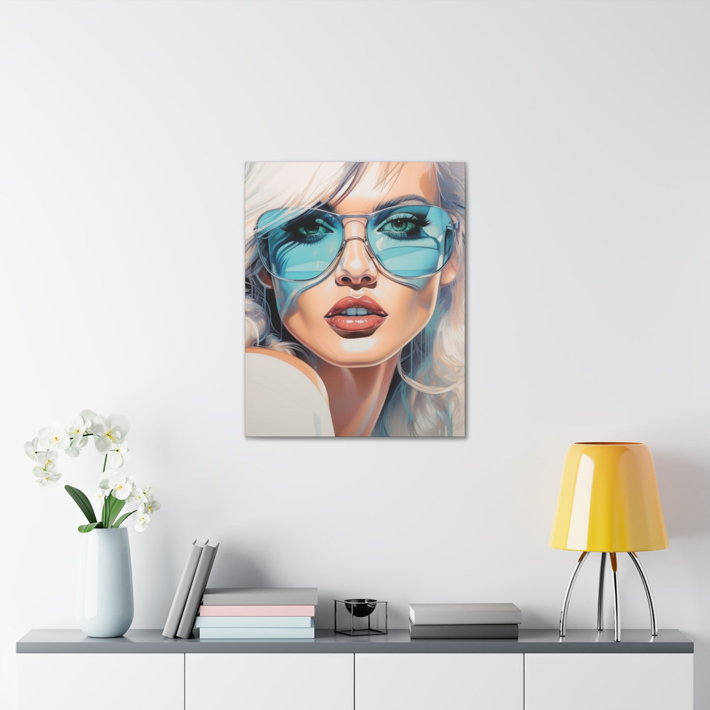 Canvas Gallery Wrapped High-Fashion Wall Art, Stylish Decor, Retro Femme Doll Pop Art – Nova