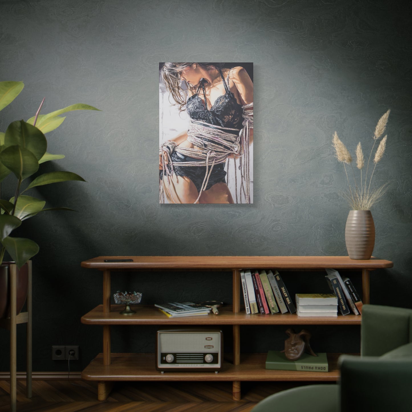 Gallery Wrapped Canvas, Ropes and Reverence Art Canvas, Erotic Shibari Art Canvas – Amara