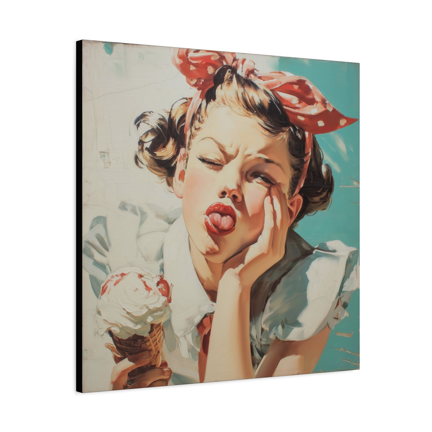 Gallery Wrapped Canvas, Sweet Summer Nostalgia, Sugar and Spice Art Canvas, Ice Cream Dreams Art – Angie