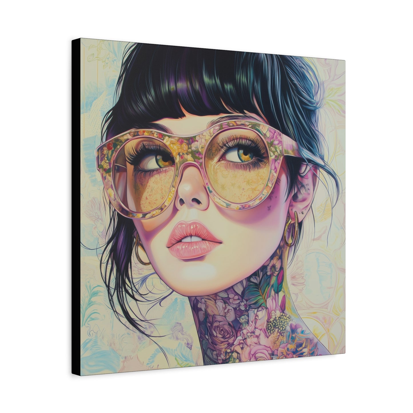 Canvas Gallery Wrap, Ladies in Lenses Wall Art, Abstract Femme Girl Art - Lucy