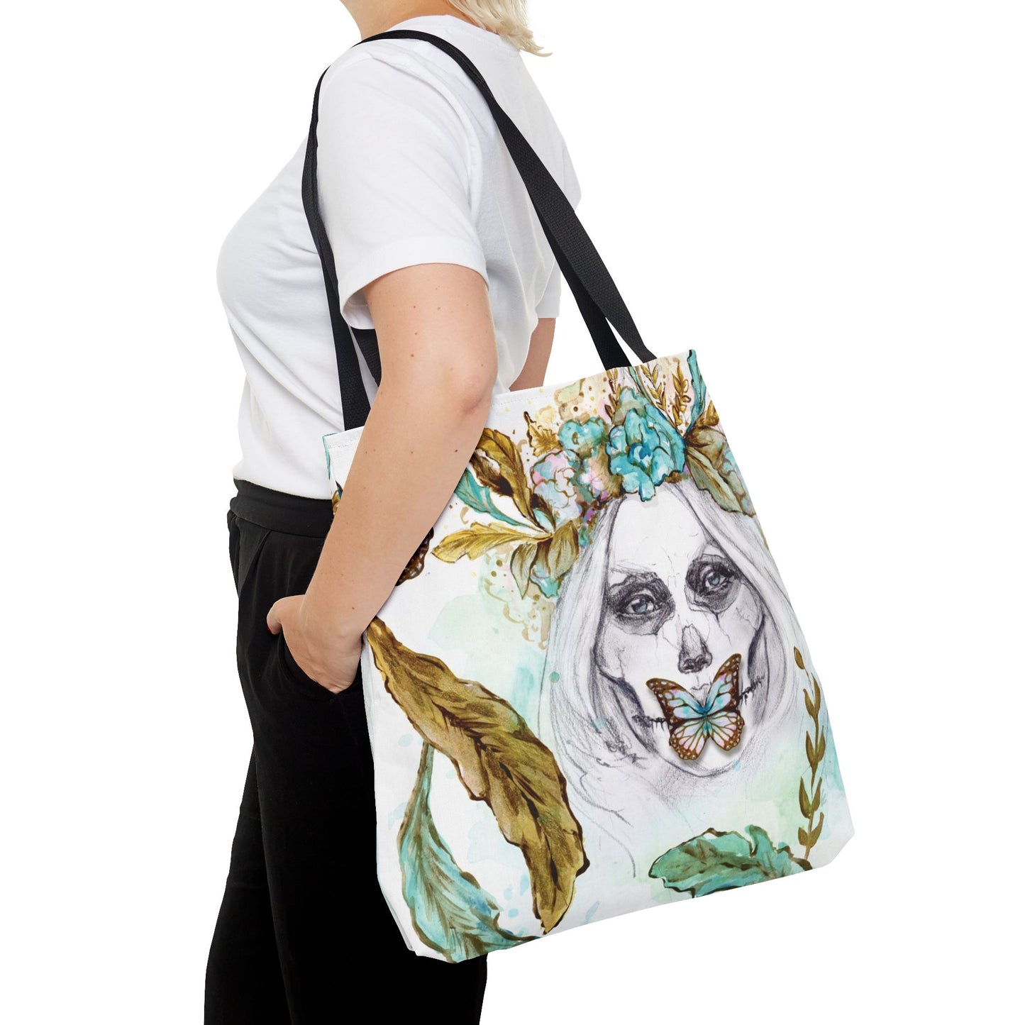 La Catrina Calavera Tote Bag, Utility Tote - Dia de los Muertos Tote - Day of the Dead