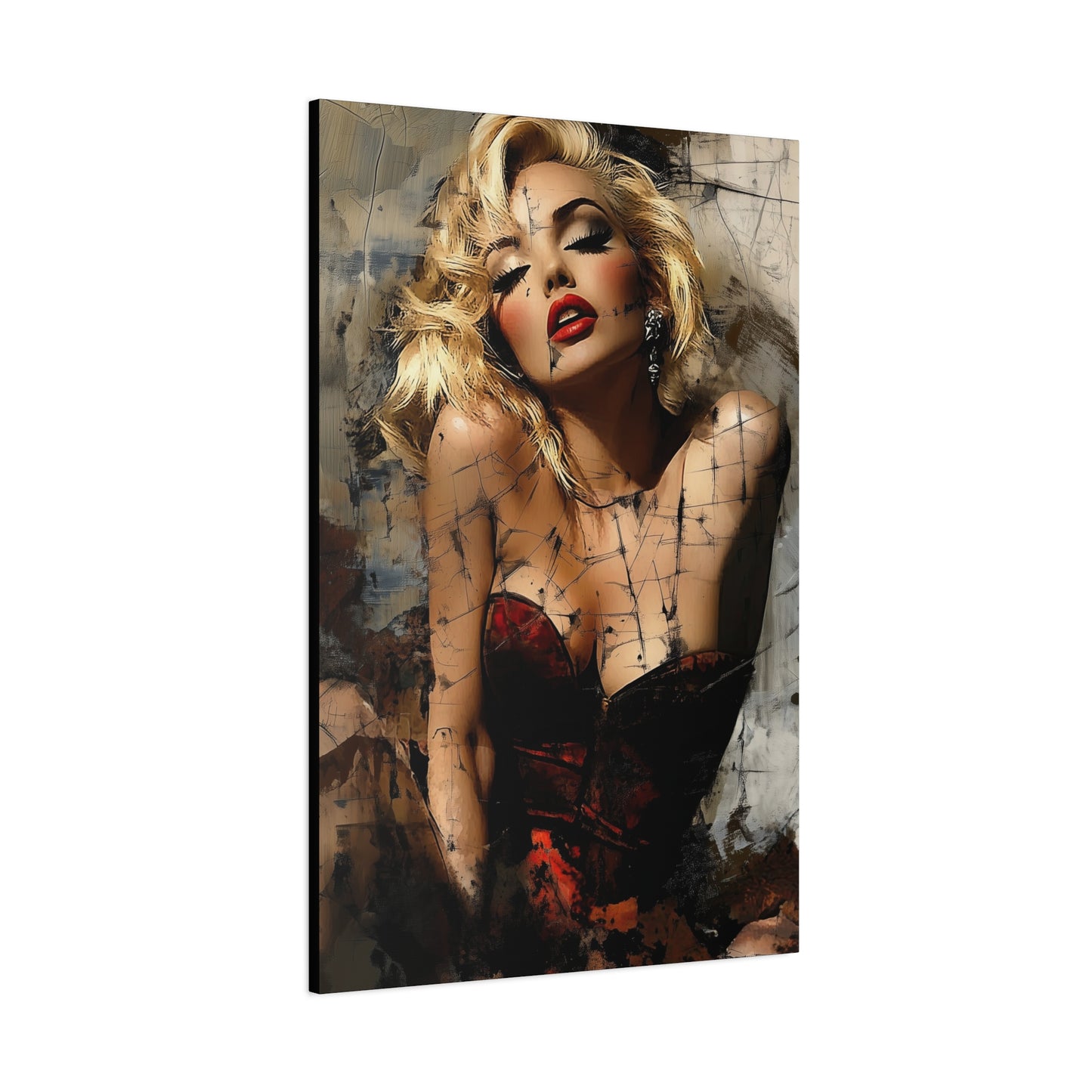 Gallery Wrapped Canvas, Guilt and Grit Adult Art Canvas, Erotic Pinup Art Canvas – Margaux