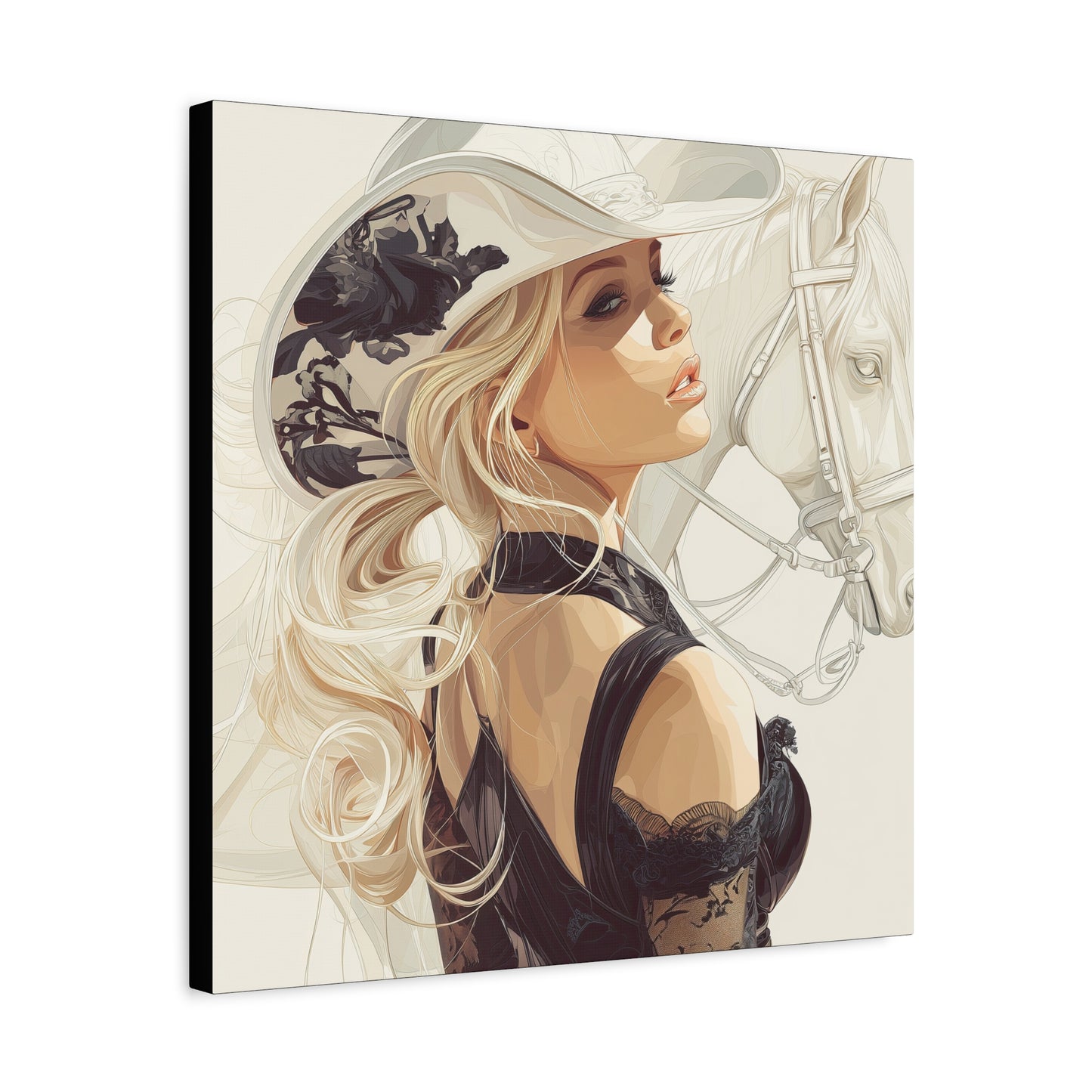 Gallery Wrapped Canvas, Wranglers and Wreckage Art Canvas, Erotic Pinup Art Canvas – Maisie