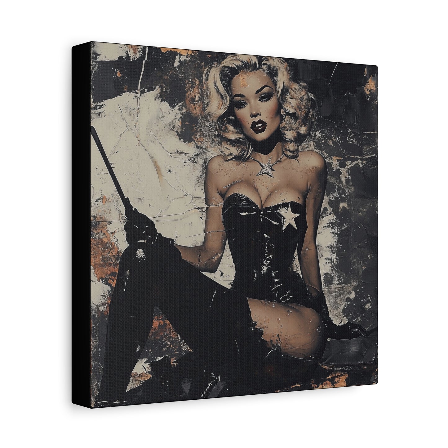 Gallery Wrapped Canvas, Guilt and Grit Adult Art Canvas, Erotic Pinup Art Canvas – Bianca