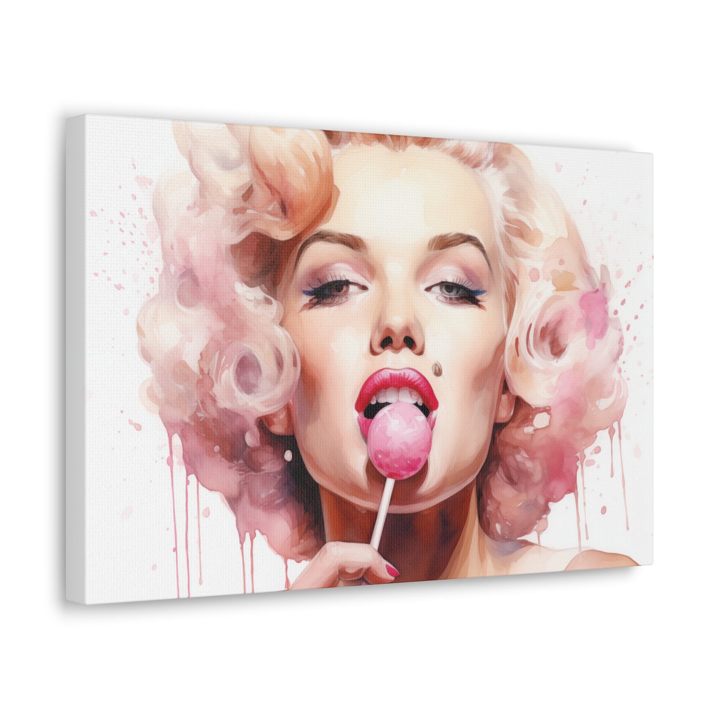 Canvas Wall Art, Gallery Wrapped Pop Art, Celebrity Wall Art – Marilyn Monroe - Lollipop