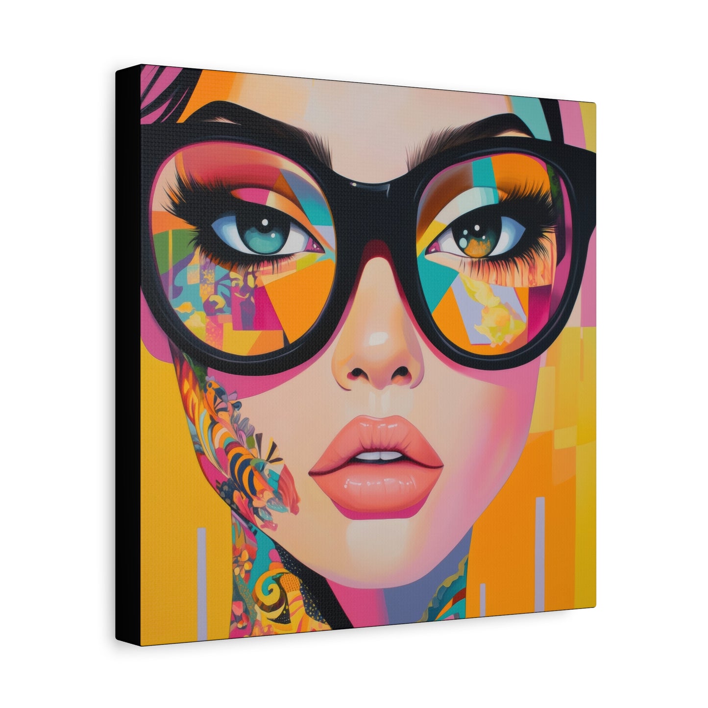 Canvas Gallery Wrap, Ladies in Lenses Wall Art, Abstract Femme Girl Art - Sabrina