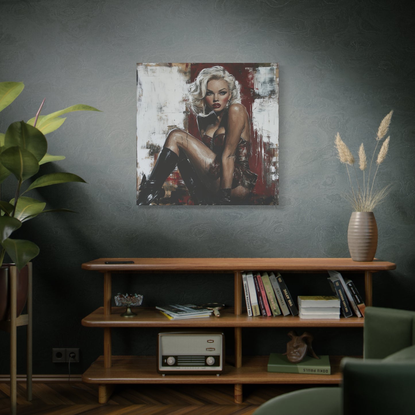 Gallery Wrapped Canvas, Guilt and Grit Adult Art Canvas, Erotic Pinup Art Canvas – Valentina