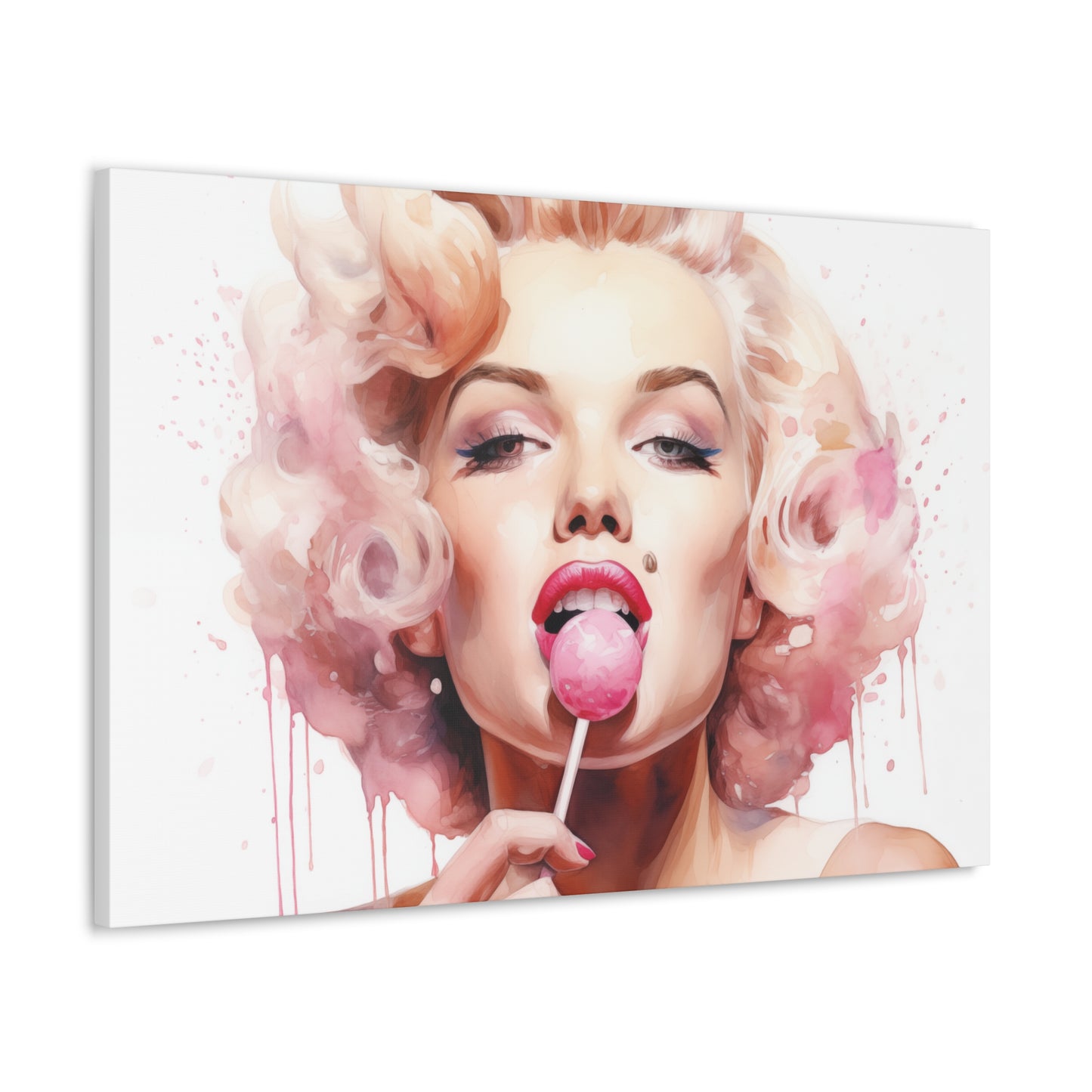 Canvas Wall Art, Gallery Wrapped Pop Art, Celebrity Wall Art – Marilyn Monroe - Lollipop