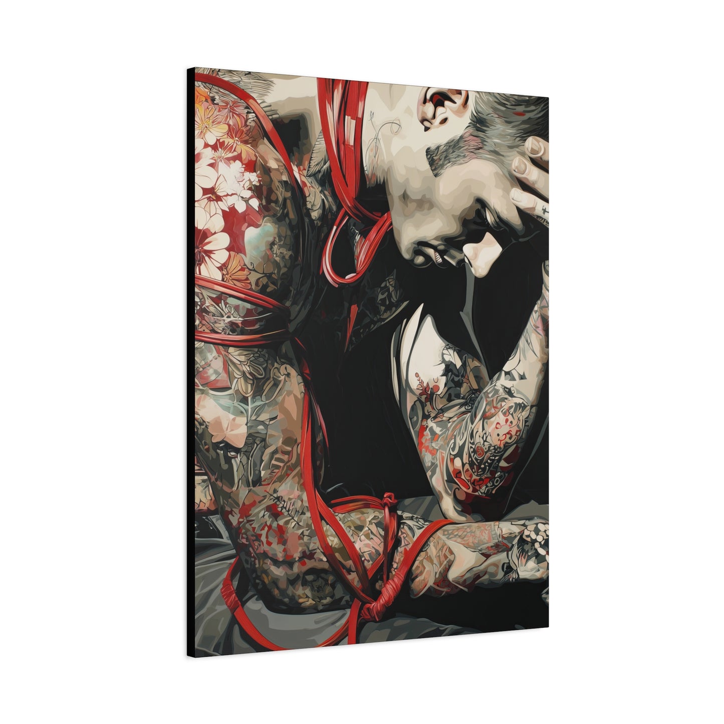 Gallery Wrapped Canvas, Ropes and Reverence Art Canvas, Erotic Shibari Art Canvas – Dorian
