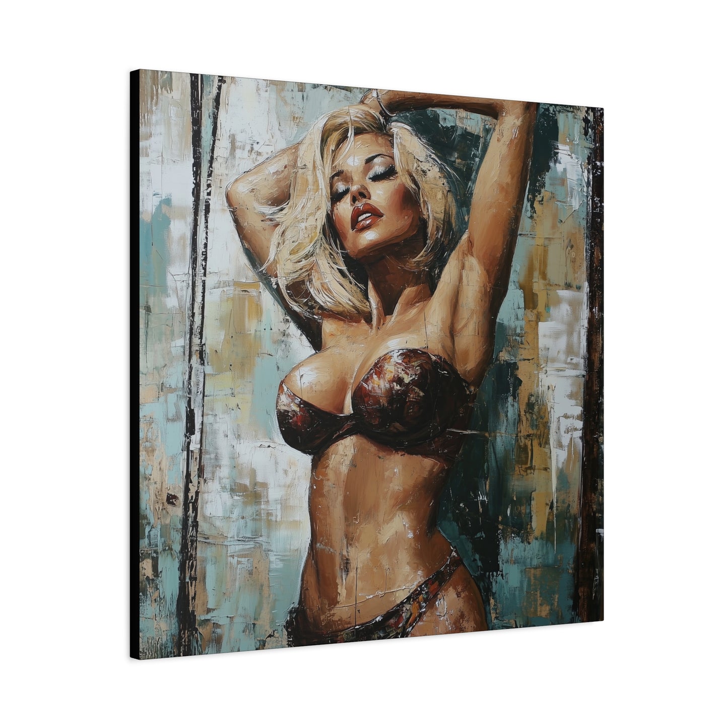Gallery Wrapped Canvas, Guilt and Grit Adult Art Canvas, Erotic Pinup Art Canvas – Allegra