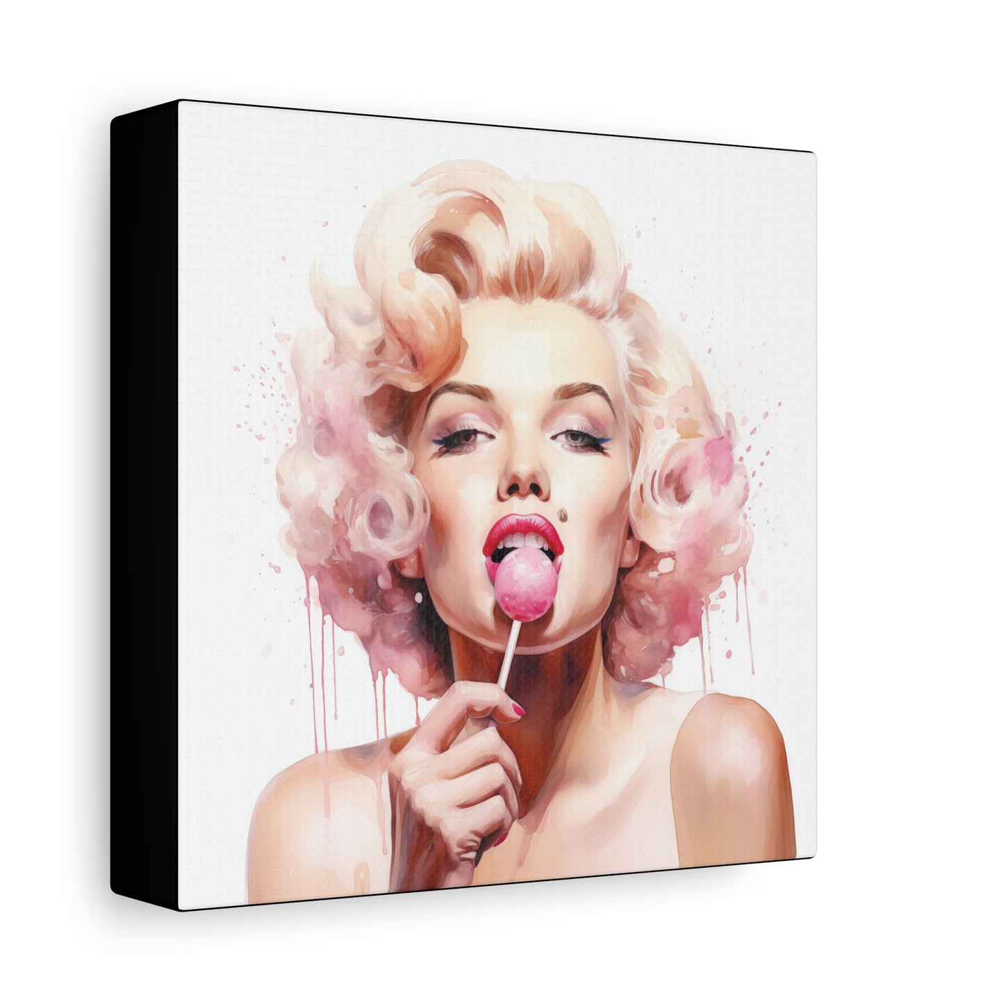 Canvas Wall Art, Gallery Wrapped Pop Art, Celebrity Wall Art – Marilyn Monroe - Lollipop