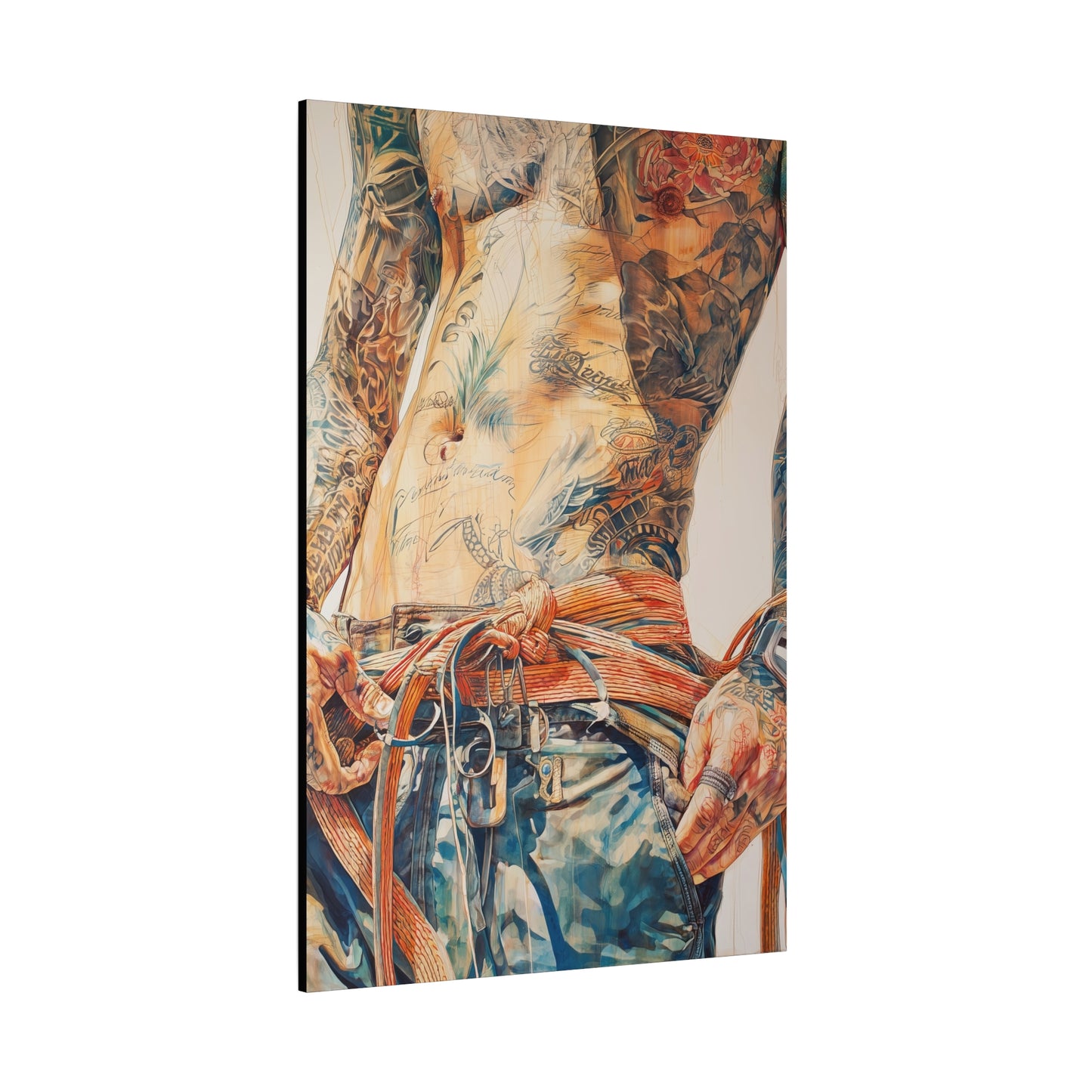 Gallery Wrapped Canvas, Ropes and Reverence Art Canvas, Erotic Shibari Art Canvas – Leif