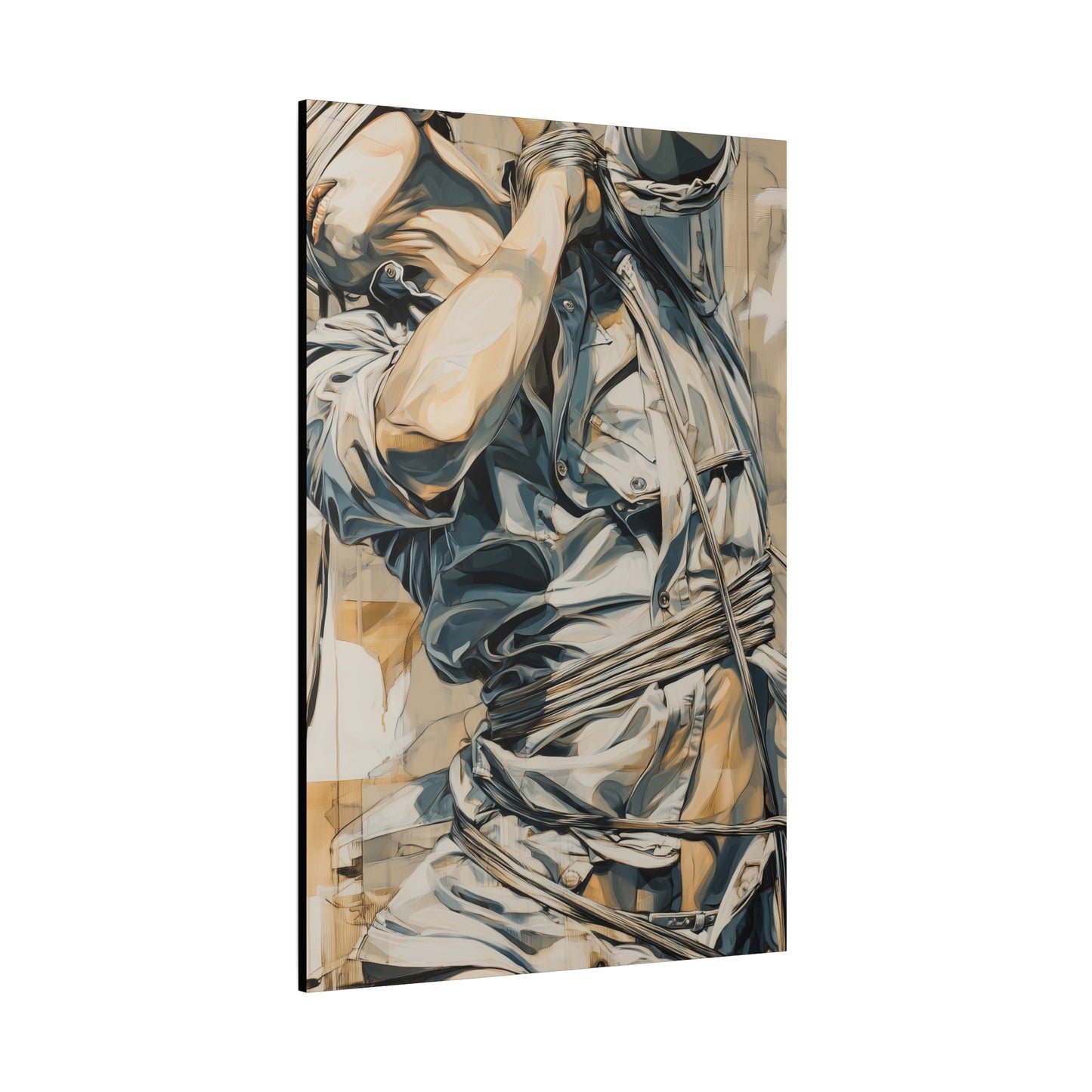 Gallery Wrapped Canvas, Ropes and Reverence Art Canvas, Erotic Shibari Art Canvas – Kai
