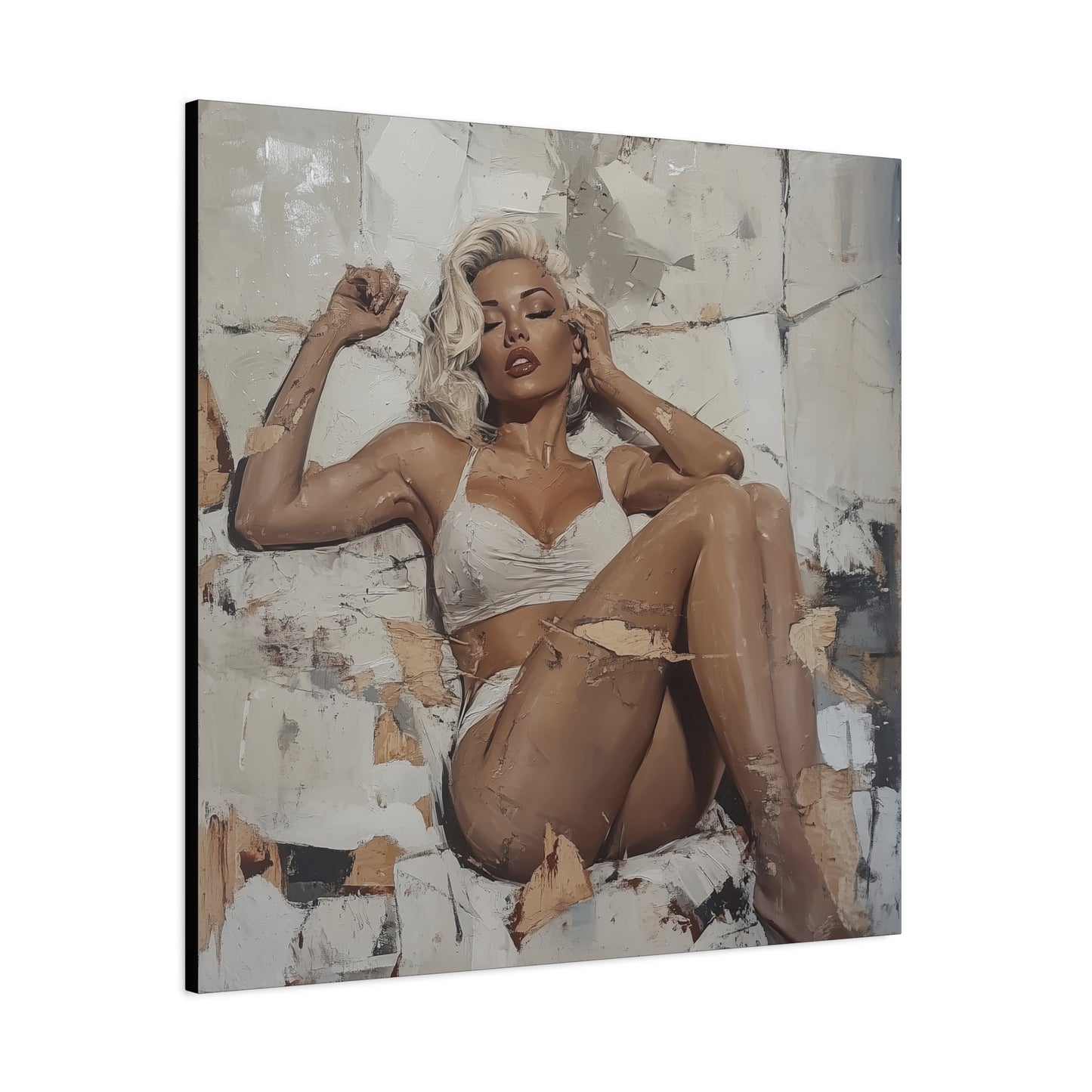 Gallery Wrapped Canvas, Guilt and Grit Adult Art Canvas, Erotic Pinup Art Canvas – Dahliana