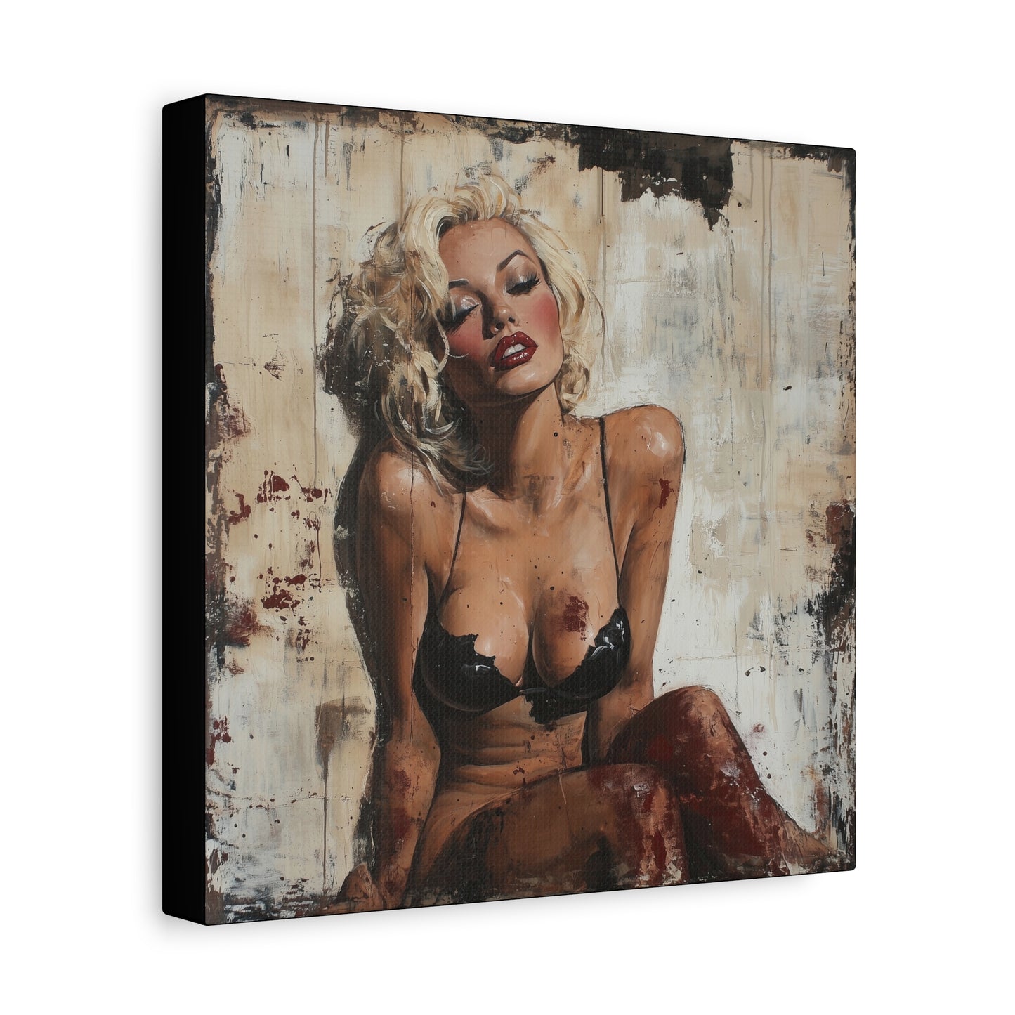 Gallery Wrapped Canvas, Guilt and Grit Adult Art Canvas, Erotic Pinup Art Canvas – Zadie