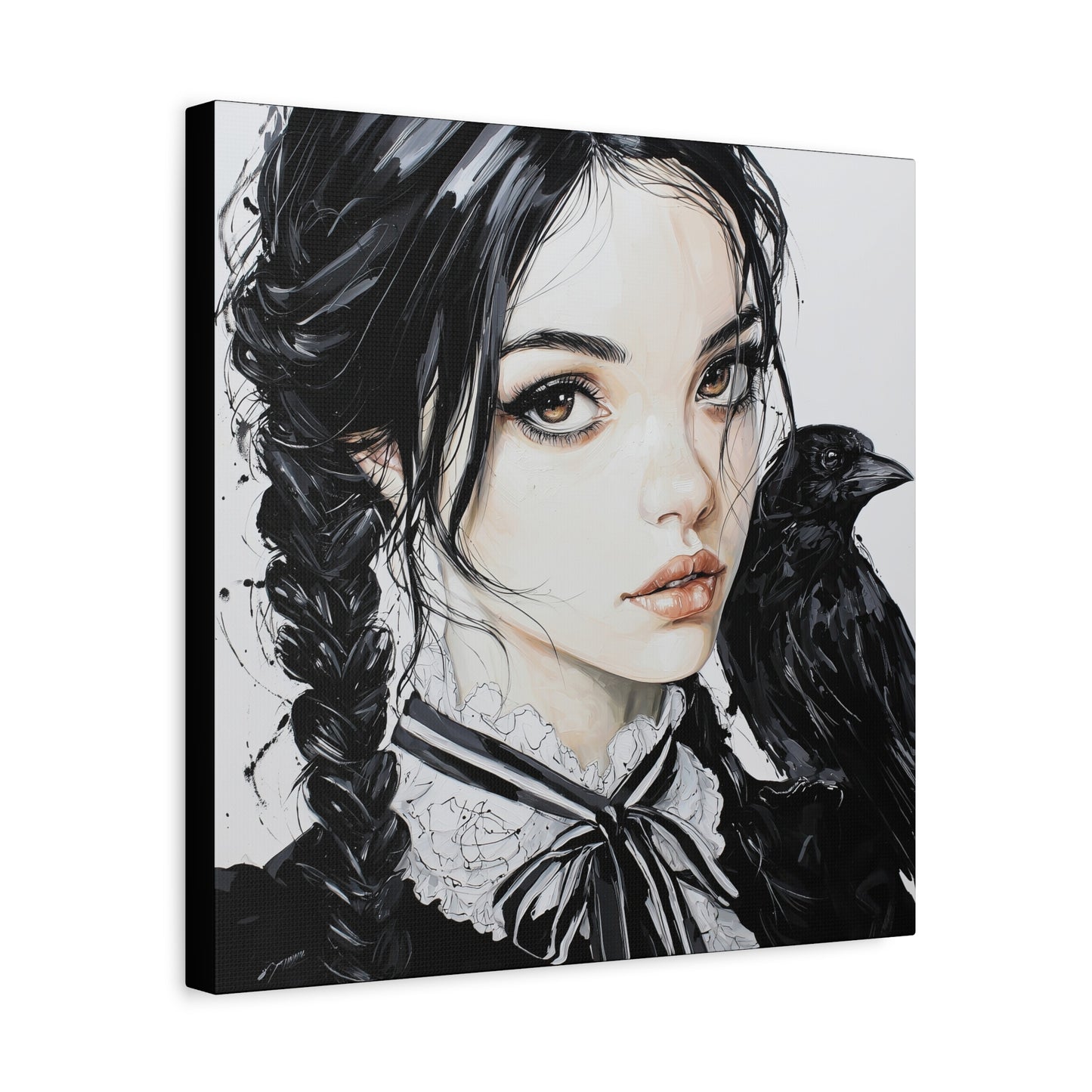 Gallery Wrapped Canvas, Myth and Bones Gothic Art Canvas, Dark Muse Canvas - Elowen