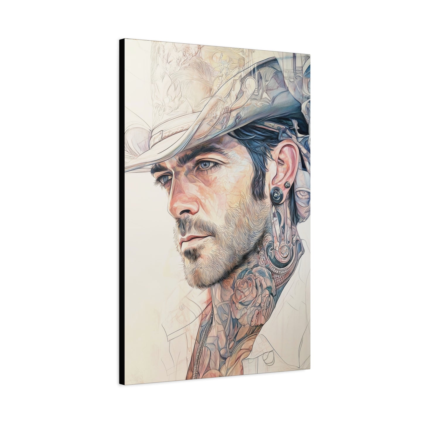 Gallery Wrapped Canvas, Wranglers and Wreckage Art Canvas, Erotic Pinup Art Canvas – Buck