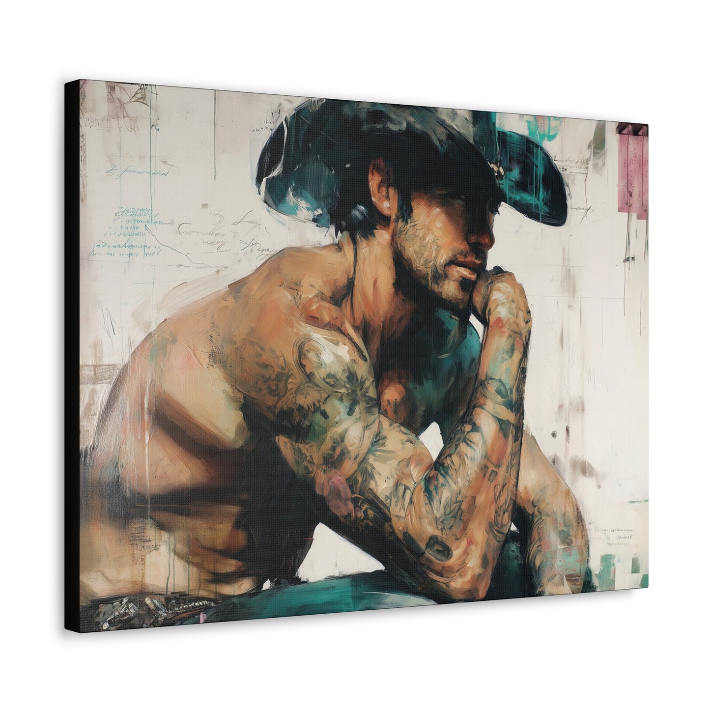 Gallery Wrapped Canvas, Wranglers and Wreckage Art Canvas, Erotic Pinup Art Canvas – Jimmy