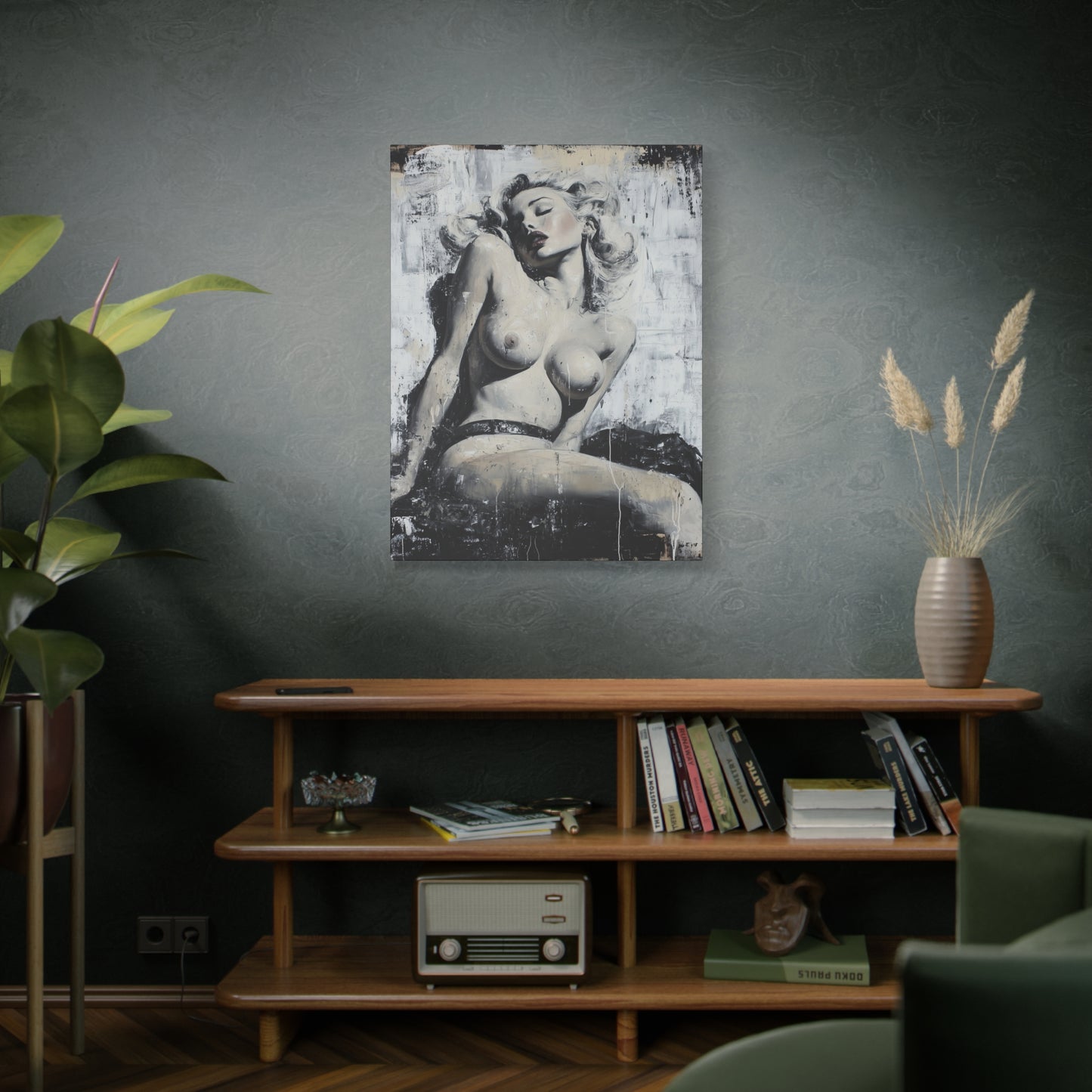 Gallery Wrapped Canvas, Guilt and Grit Adult Art Canvas, Erotic Pinup Art Canvas – Livia