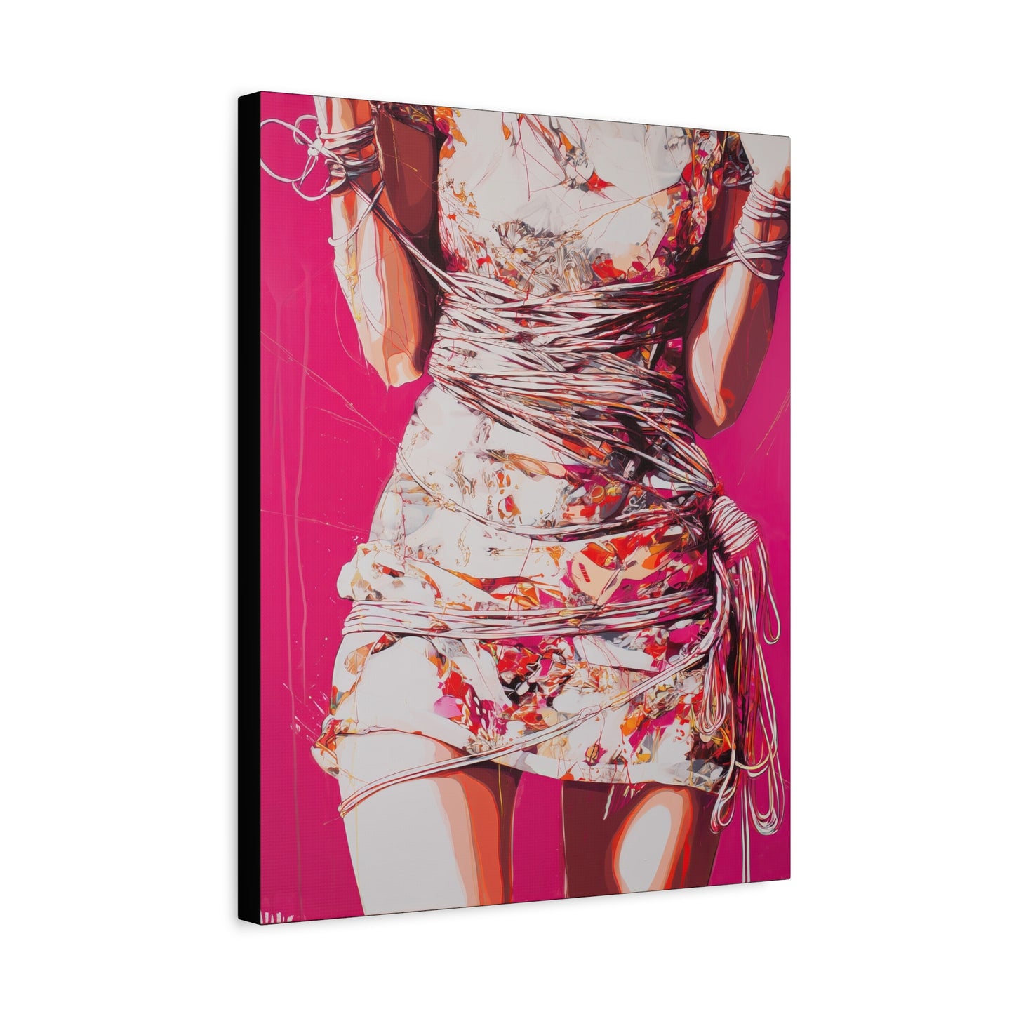 Gallery Wrapped Canvas, Ropes and Reverence Art Canvas, Erotic Shibari Art Canvas – Reika