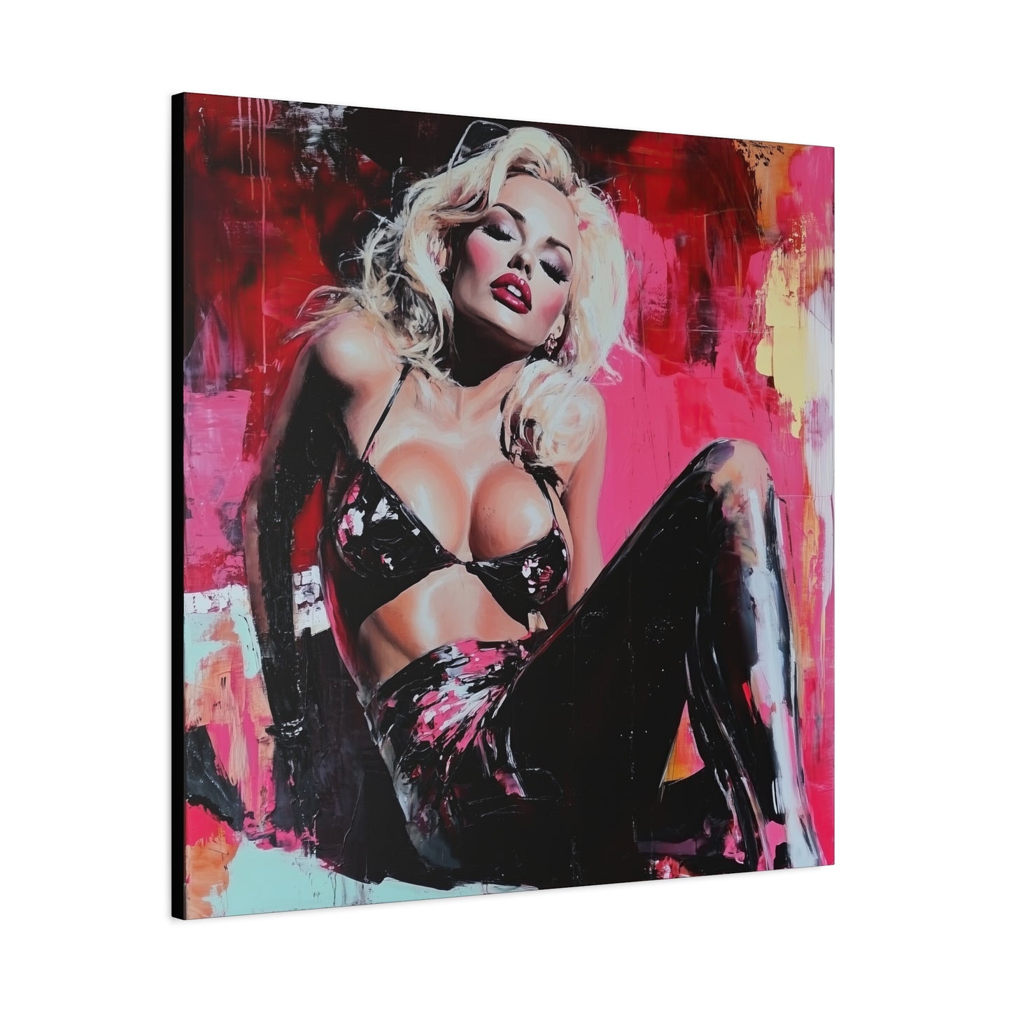 Gallery Wrapped Canvas, Guilt and Grit Adult Art Canvas, Erotic Pinup Art Canvas – Lila