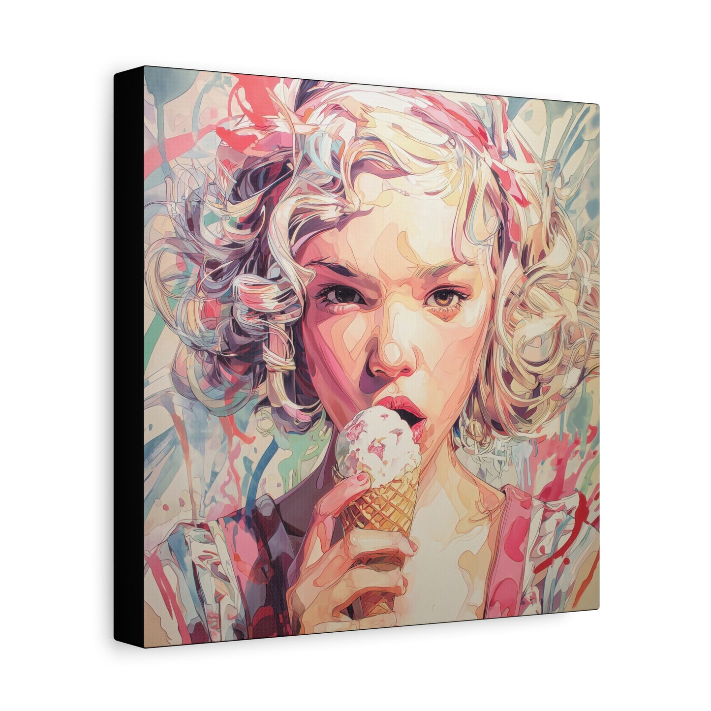 Gallery Wrapped Canvas, Sweet Summer Nostalgia, Sugar and Spice Art Canvas, Ice Cream Dreams Art – Rosie