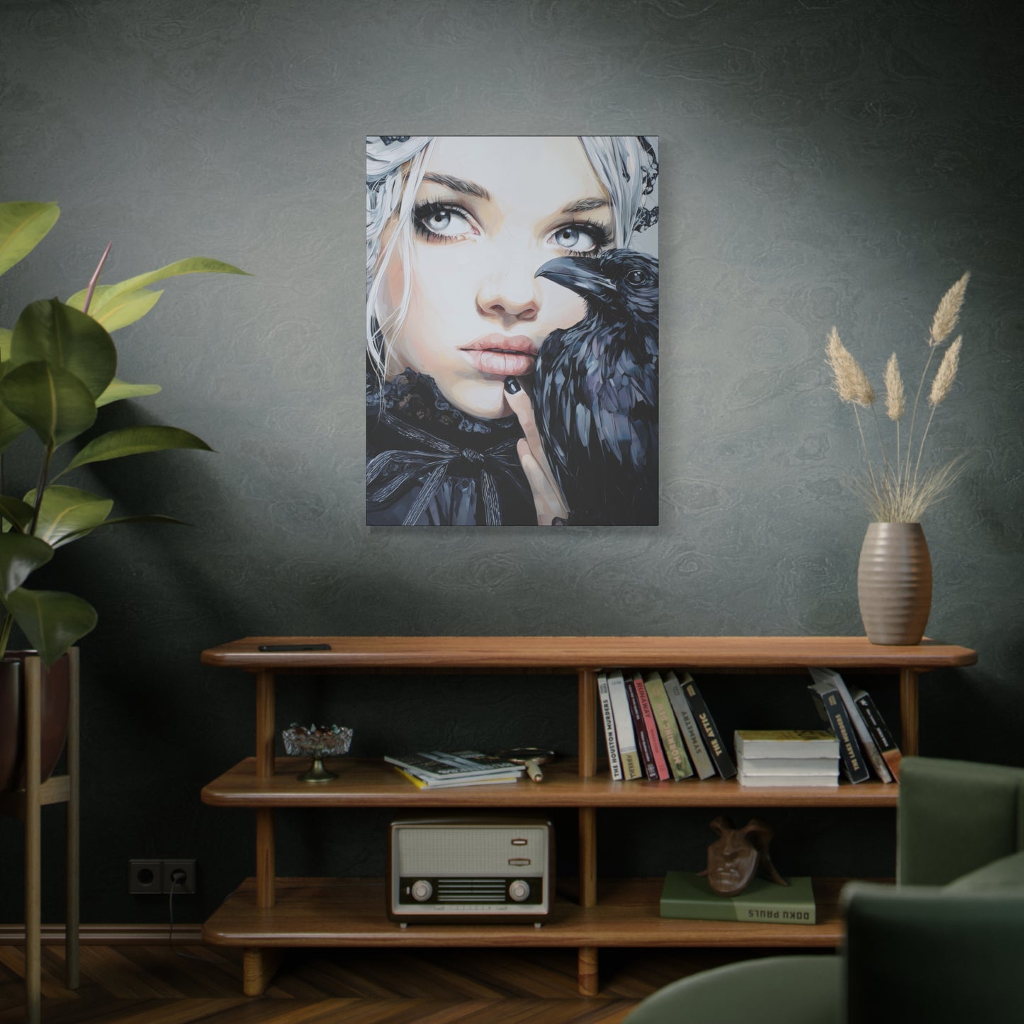 Gallery Wrapped Canvas, Myth and Bones Gothic Art Canvas, Dark Muse Canvas - Harlow