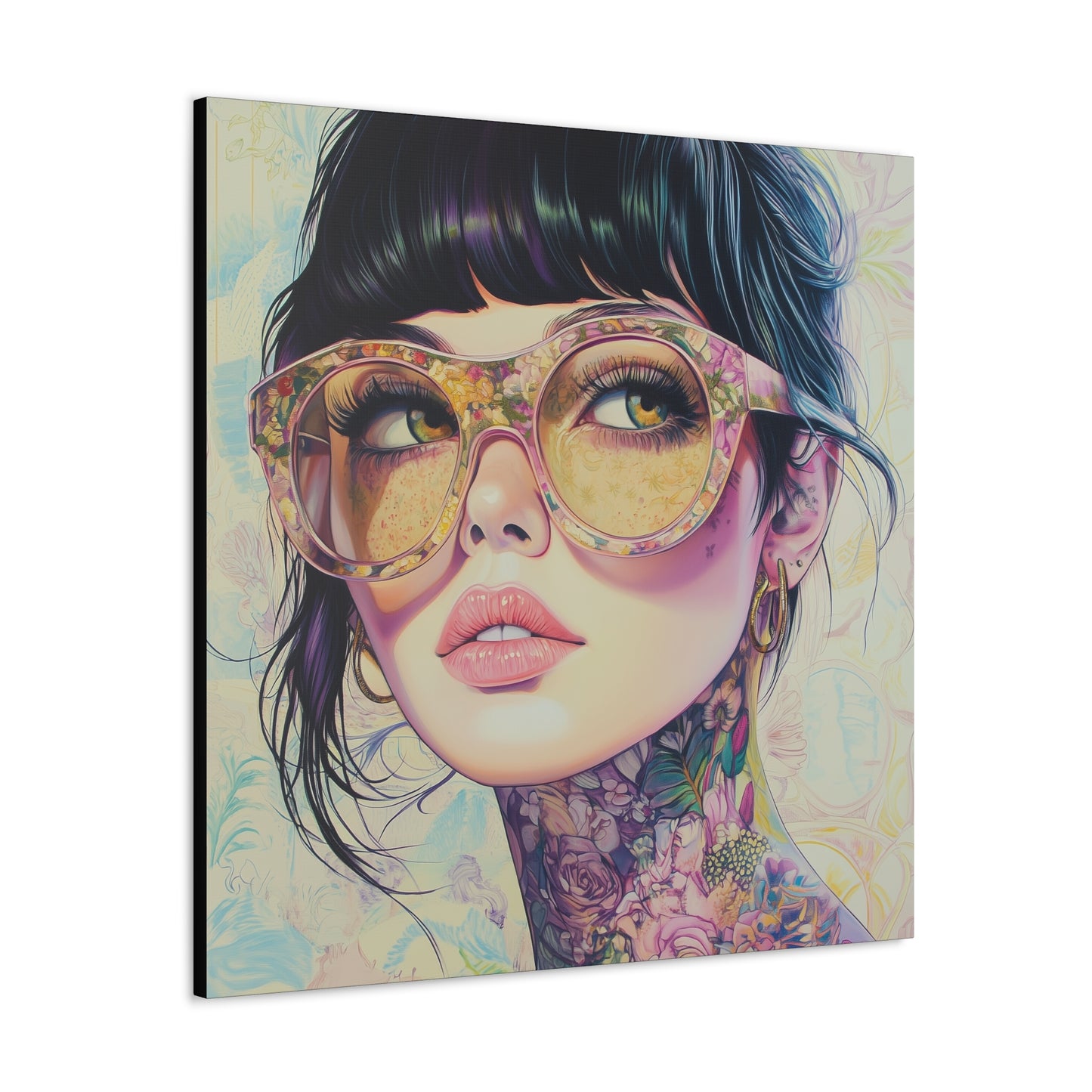 Canvas Gallery Wrap, Ladies in Lenses Wall Art, Abstract Femme Girl Art - Lucy