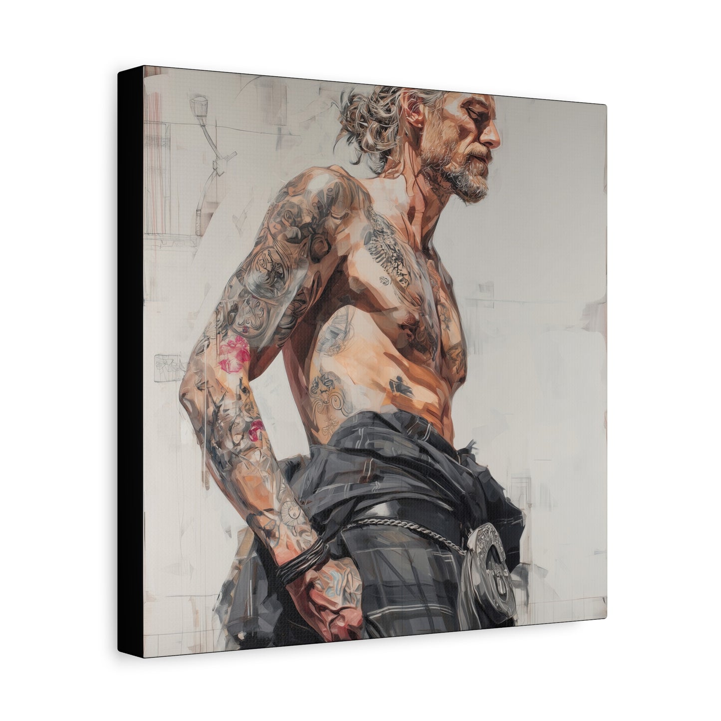Gallery Wrapped Canvas, Kilts and Carnage Art Canvas, Erotic Pinup Art Canvas – Struan