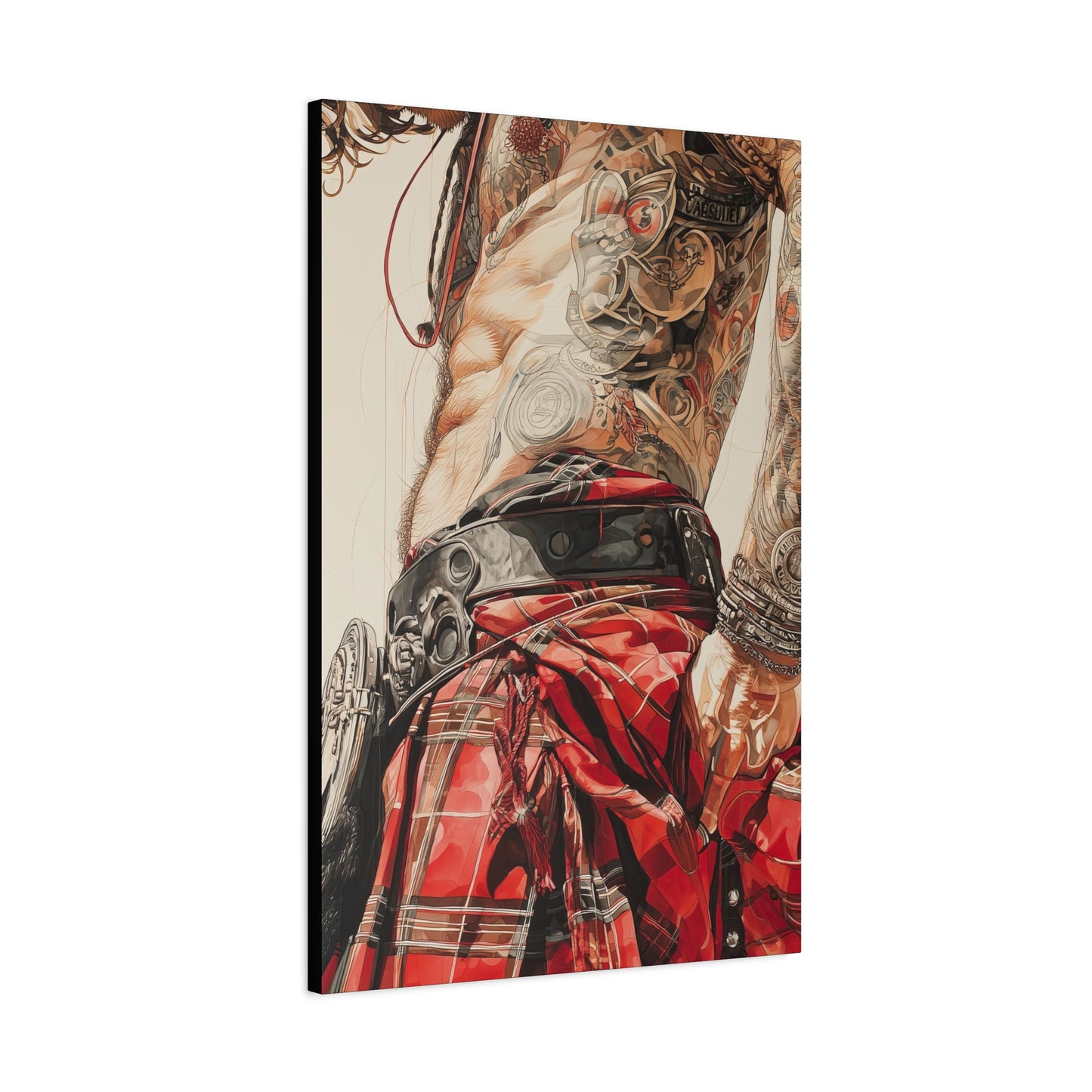 Gallery Wrapped Canvas, Kilts and Carnage Art Canvas, Erotic Pinup Art Canvas – Ronan