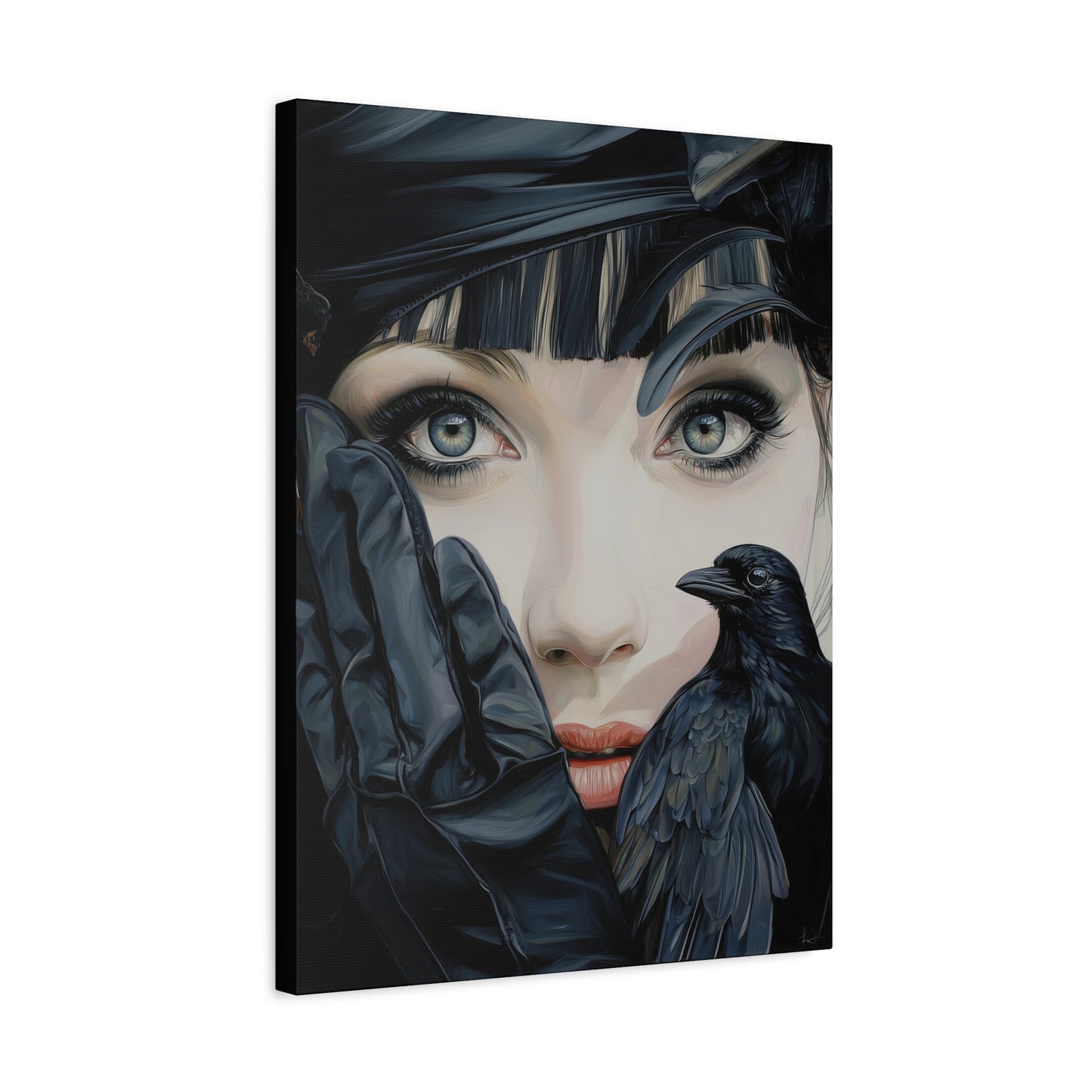 Gallery Wrapped Canvas, Myth and Bones Gothic Art Canvas, Dark Muse Canvas - Mireille
