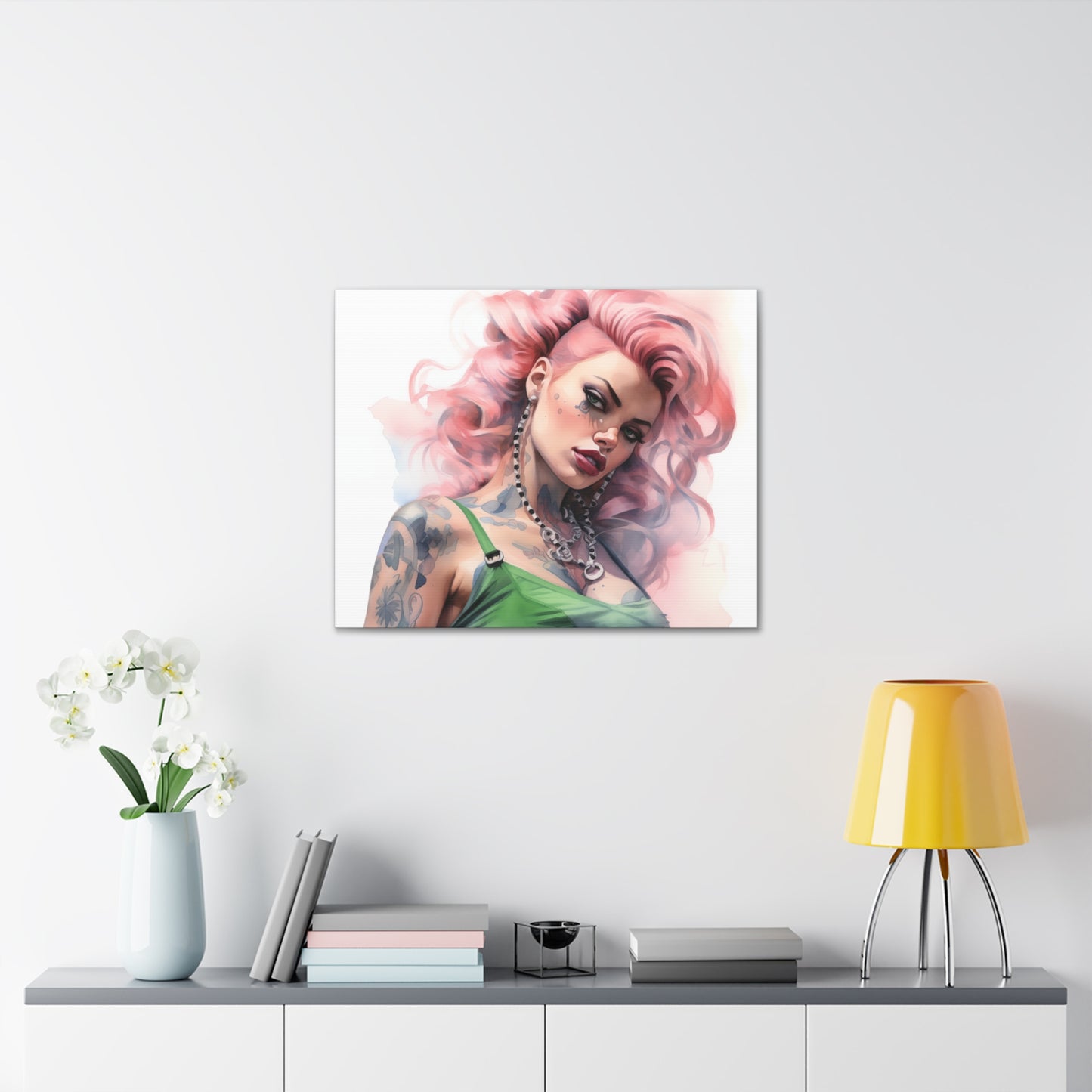 Gallery Wrapped Canvas, Edgy Tattooed Beauty, Urban Pop Art Canvas – Colette