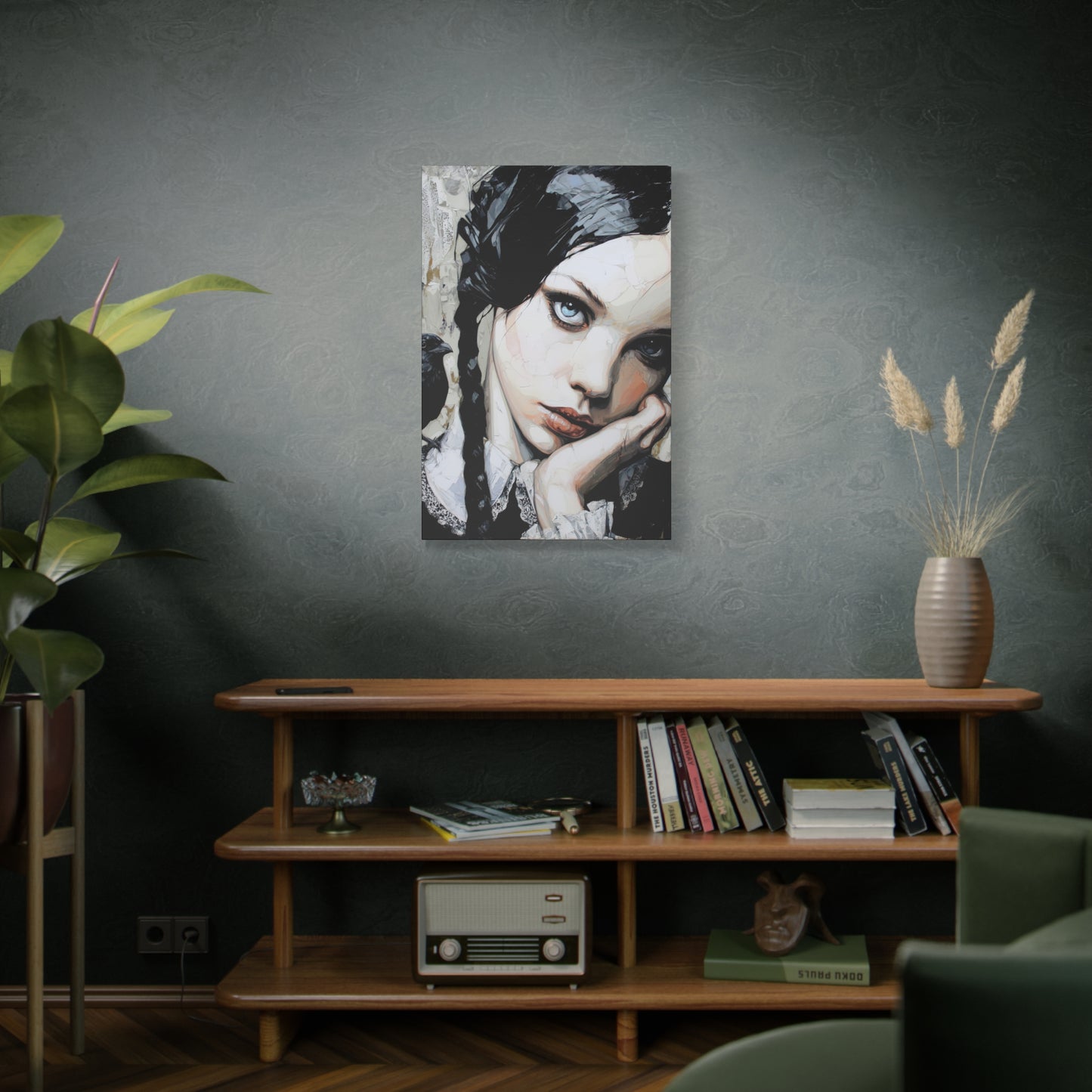 Gallery Wrapped Canvas, Myth and Bones Gothic Art Canvas, Dark Muse Canvas - Wendy
