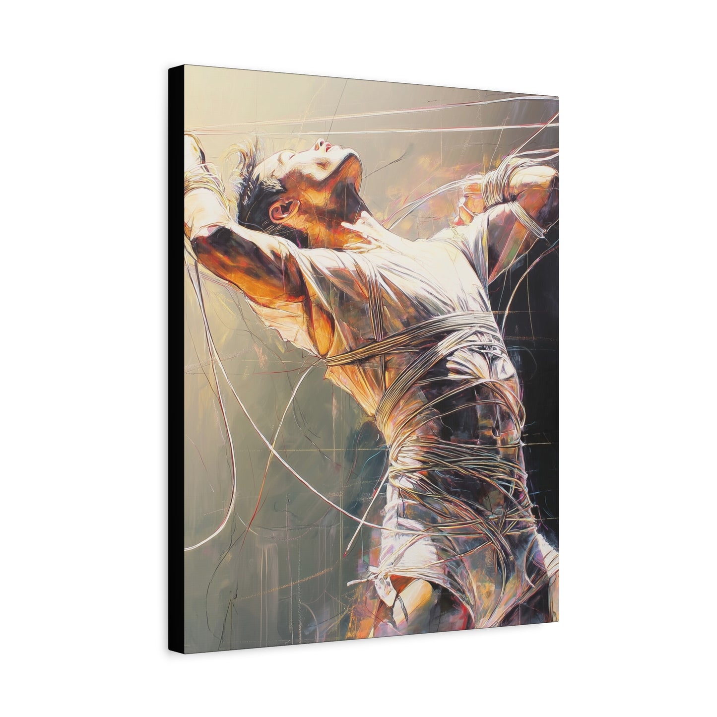 Gallery Wrapped Canvas, Ropes and Reverence Art Canvas, Erotic Shibari Art Canvas – Nikolai