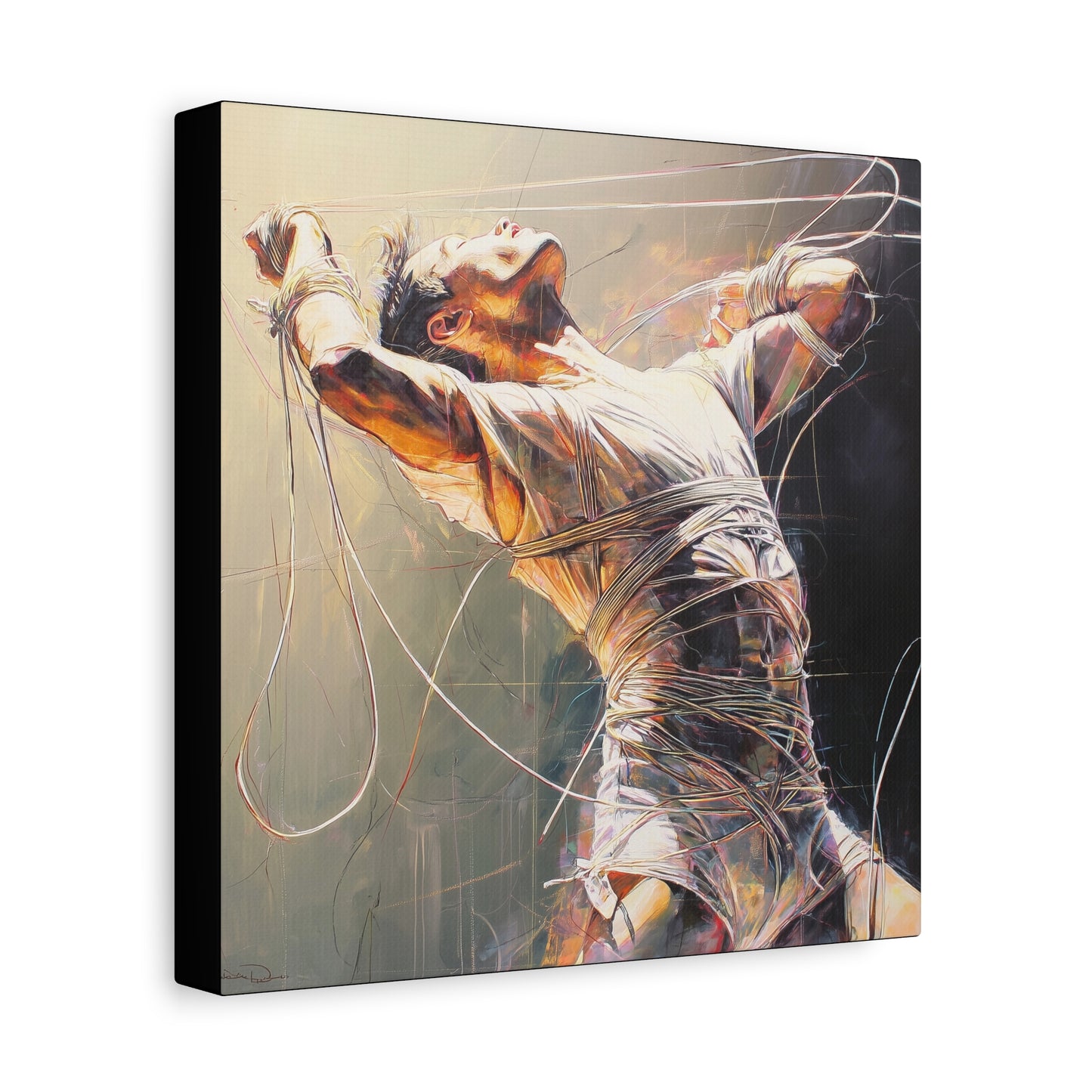 Gallery Wrapped Canvas, Ropes and Reverence Art Canvas, Erotic Shibari Art Canvas – Nikolai