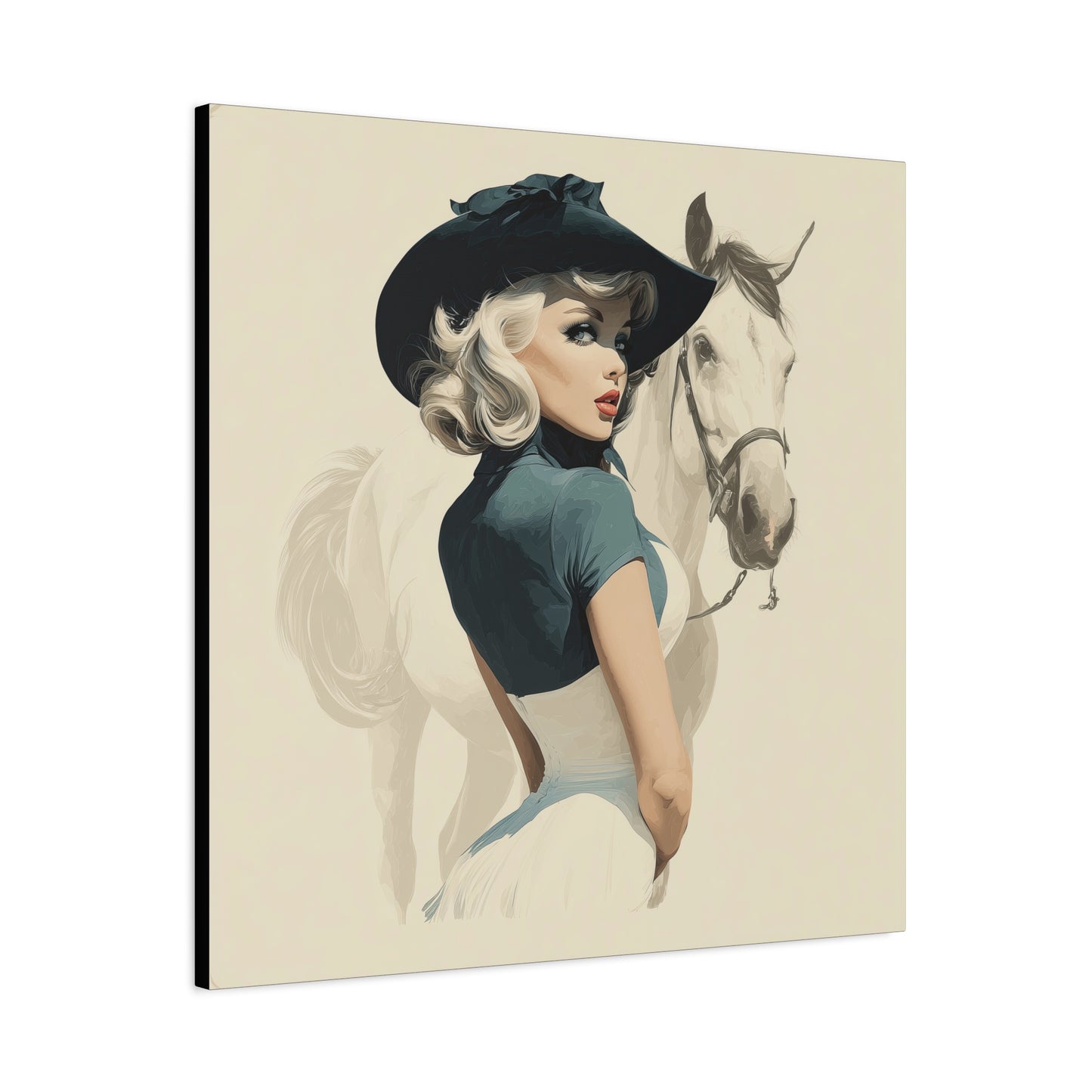 Gallery Wrapped Canvas, Wranglers and Wreckage Art Canvas, Erotic Pinup Art Canvas – Ruby