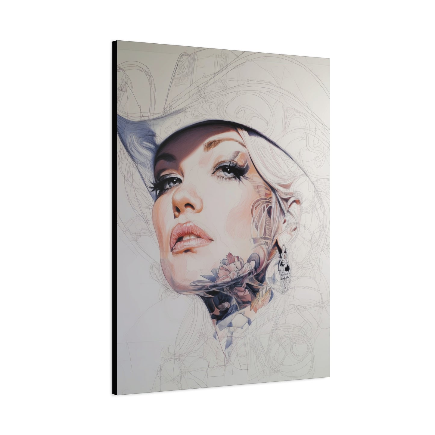 Gallery Wrapped Canvas, Wranglers and Wreckage Art Canvas, Erotic Pinup Art Canvas – Roxy