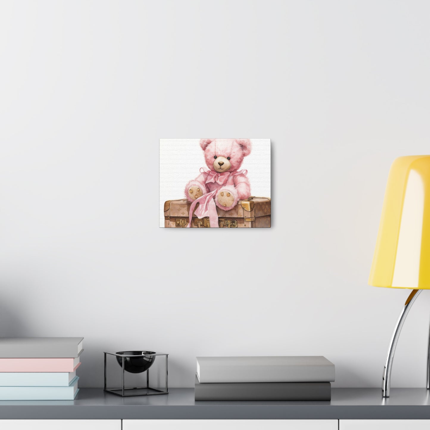 Canvas Gallery Wrap - LV Bear Wall Art - Gold Buttons