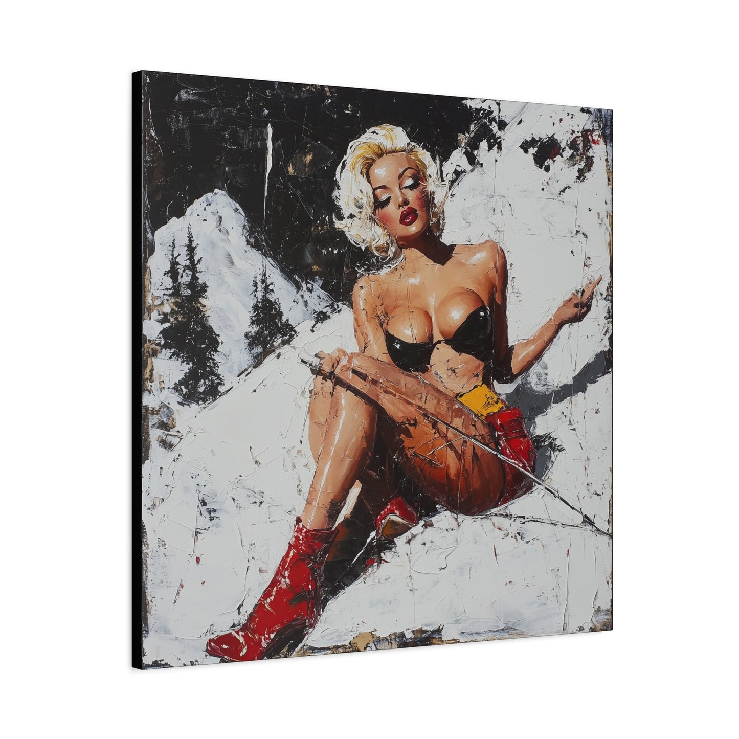 Gallery Wrapped Canvas, Guilt and Grit Adult Art Canvas, Erotic Pinup Art Canvas – Scarlett