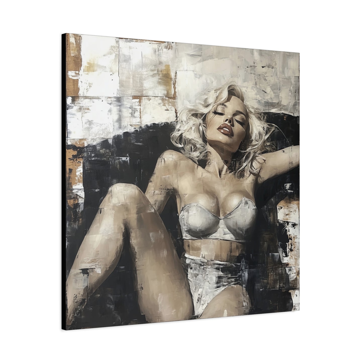 Gallery Wrapped Canvas, Guilt and Grit Adult Art Canvas, Erotic Pinup Art Canvas – Lyra
