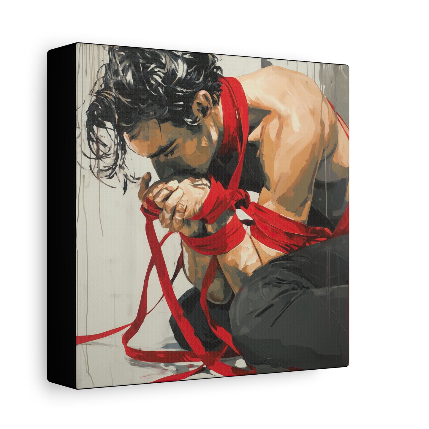 Gallery Wrapped Canvas, Ropes and Reverence Art Canvas, Erotic Shibari Art Canvas – Theo