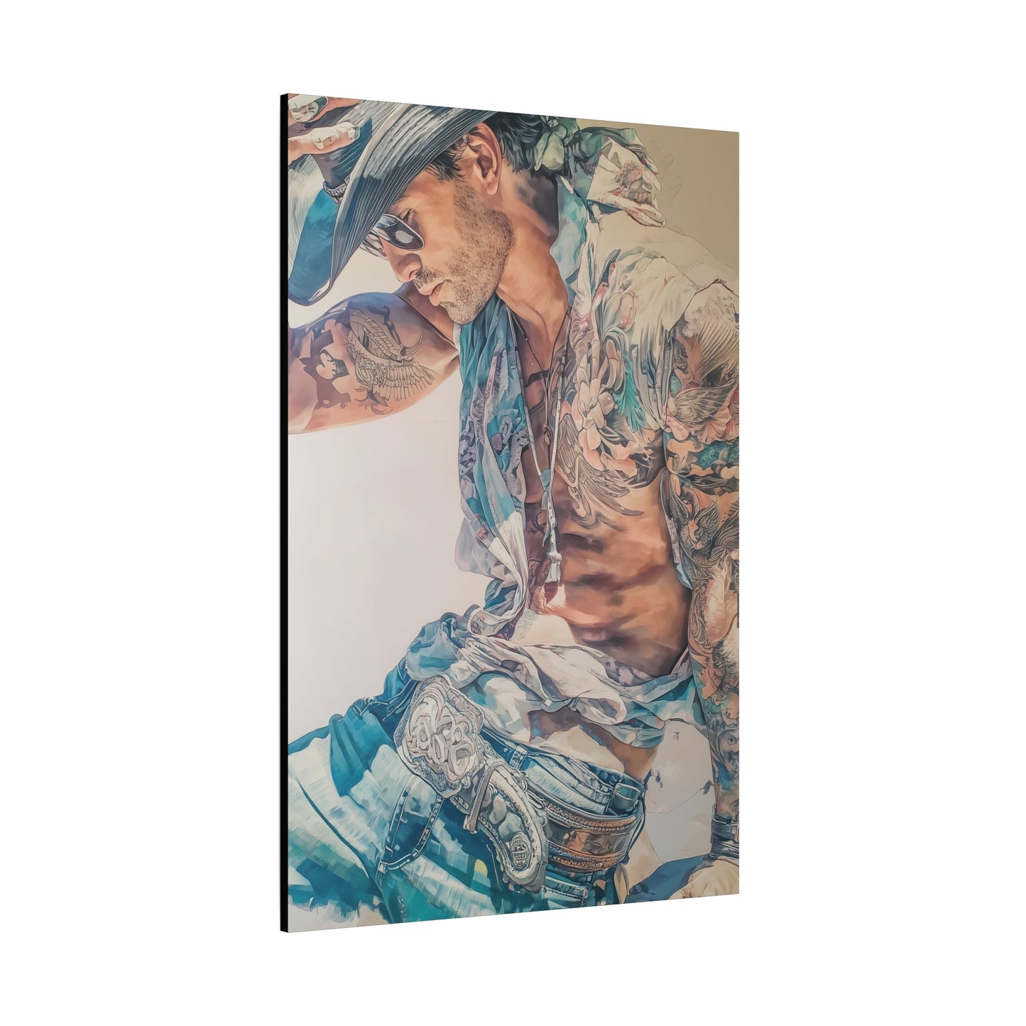 Gallery Wrapped Canvas, Wranglers and Wreckage Art Canvas, Erotic Pinup Art Canvas – Beau