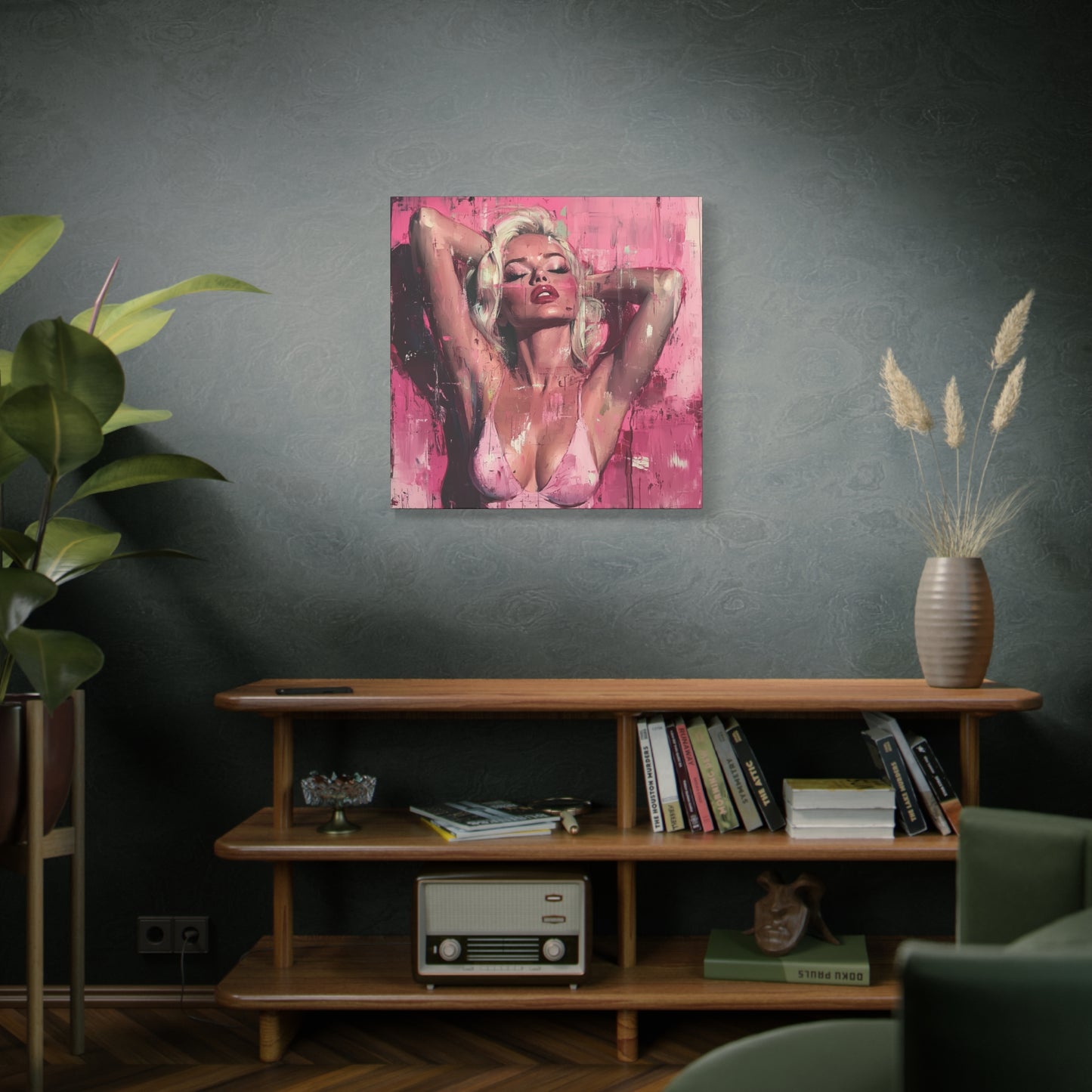 Gallery Wrapped Canvas, Guilt and Grit Adult Art Canvas, Erotic Pinup Art Canvas – Roxie